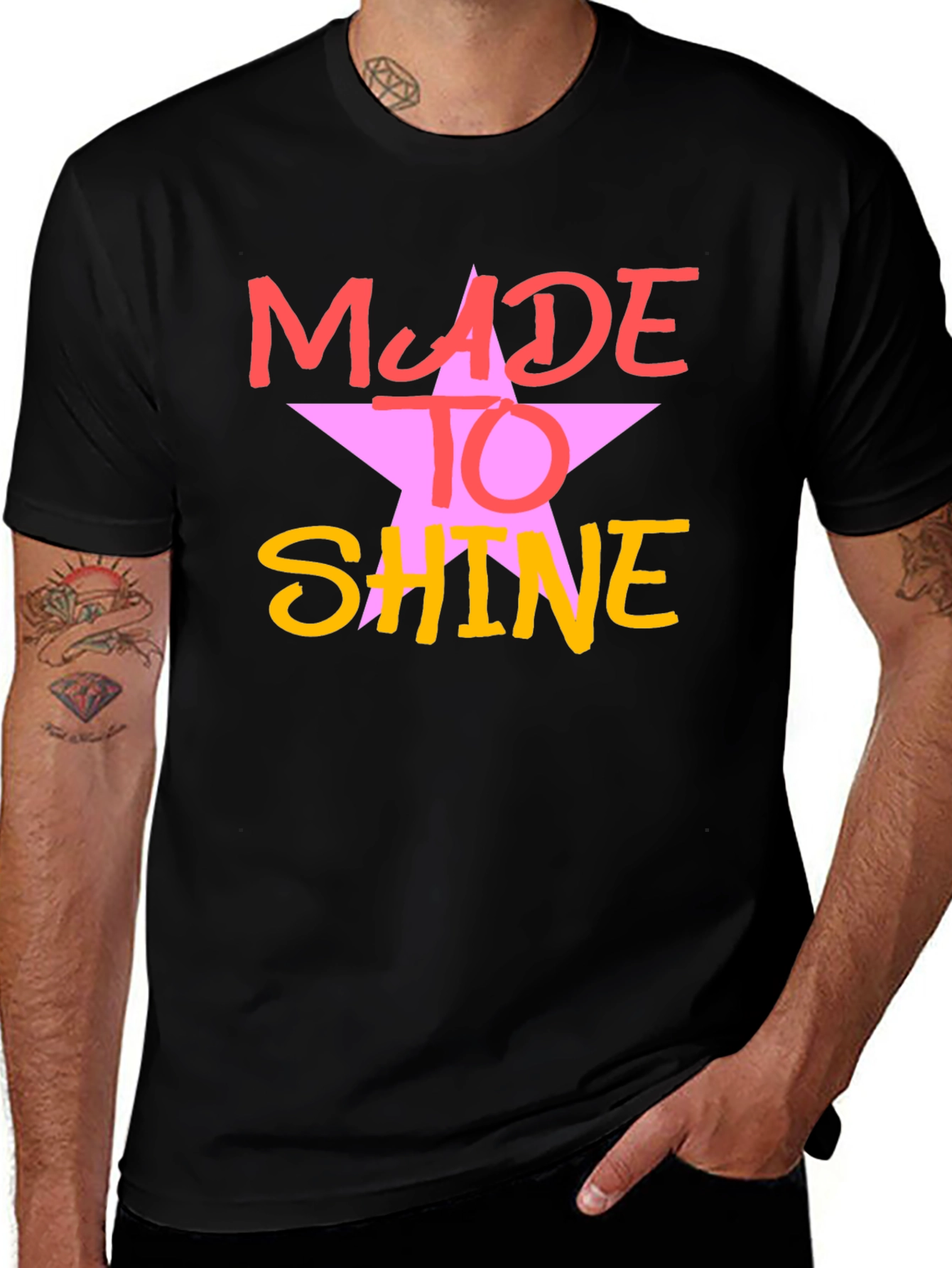 Made To Shine Black Graphic Tee