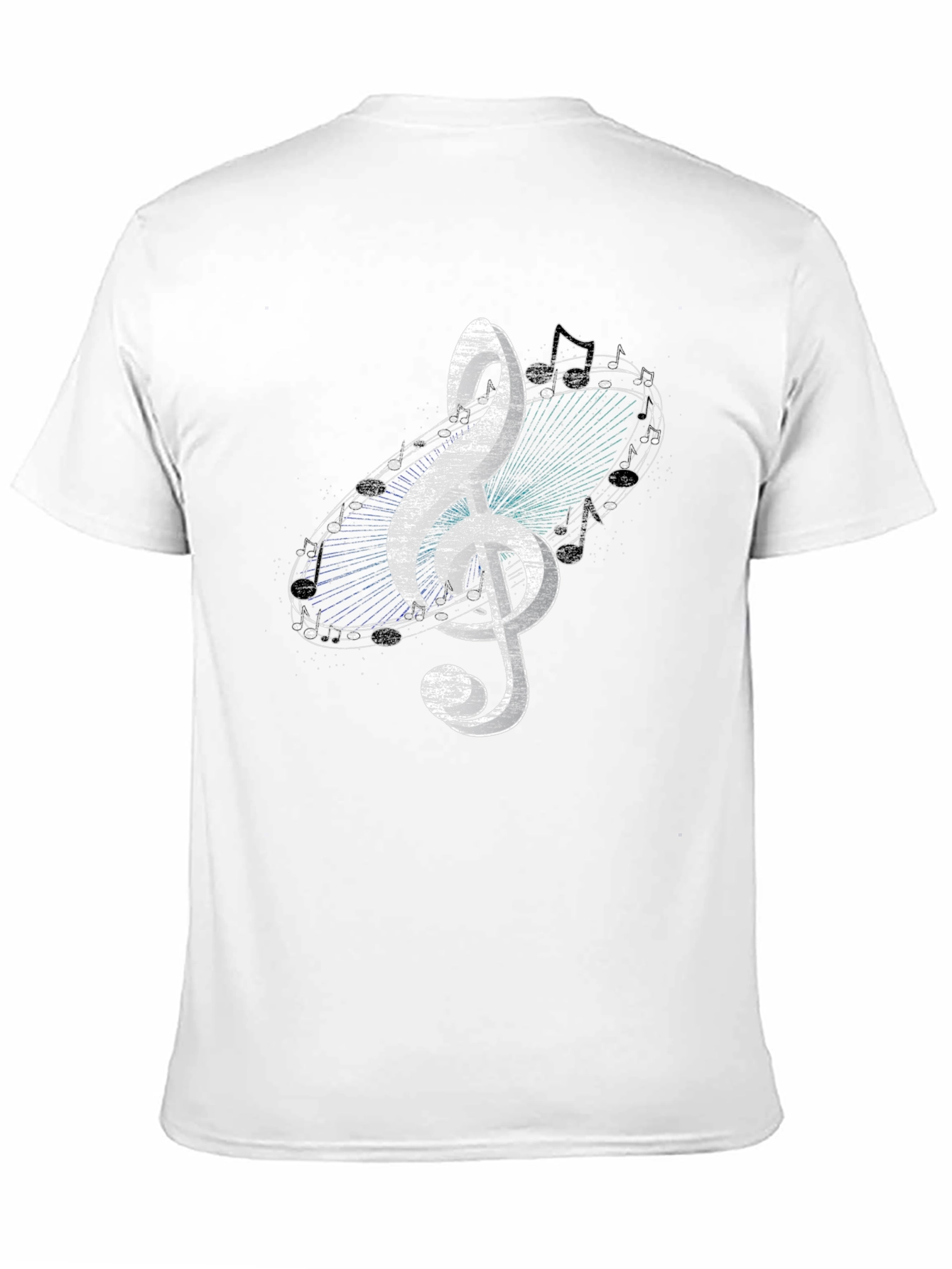Music Note Treble Clef Graphic Black T-Shirt