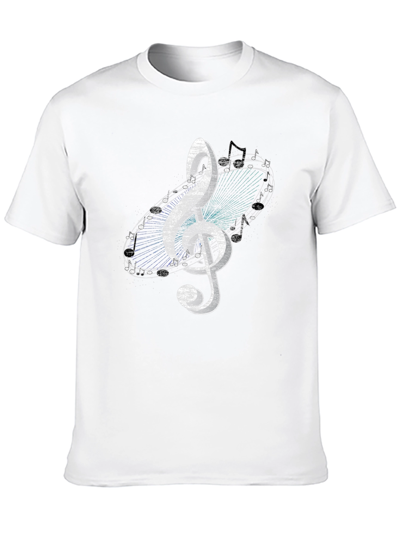 Music Note Treble Clef Graphic Black T-Shirt