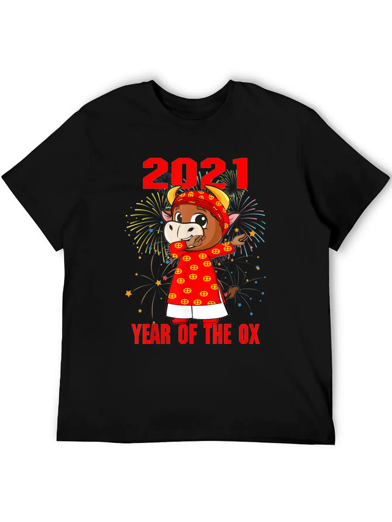 2021 Dabbing Ox Happy Vietnamese Lunar New Year Classic Crew Neck Graphic Tee – Everyday Minimal Look