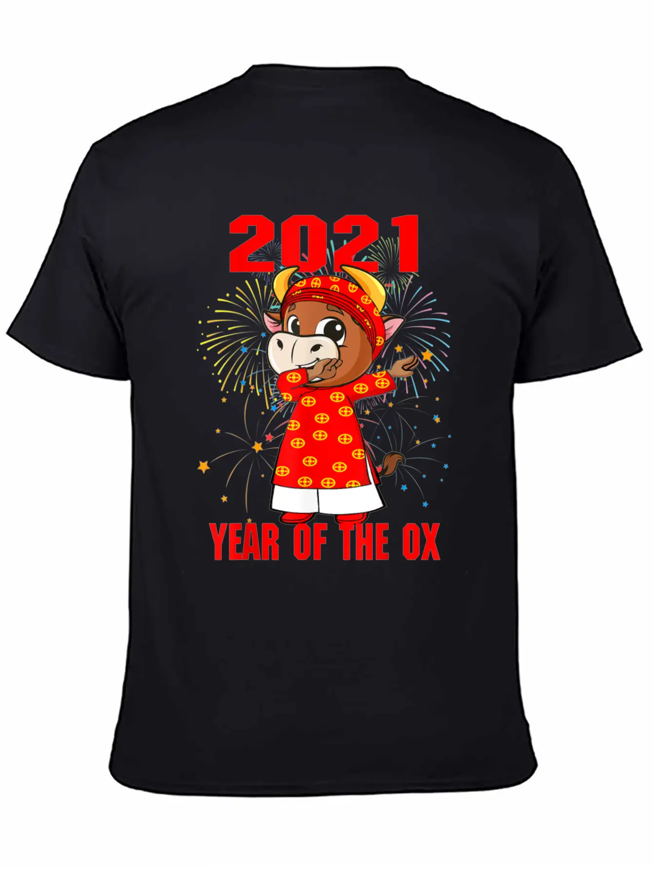 2021 Dabbing Ox Happy Vietnamese Lunar New Year Classic Crew Neck Graphic Tee – Everyday Minimal Look