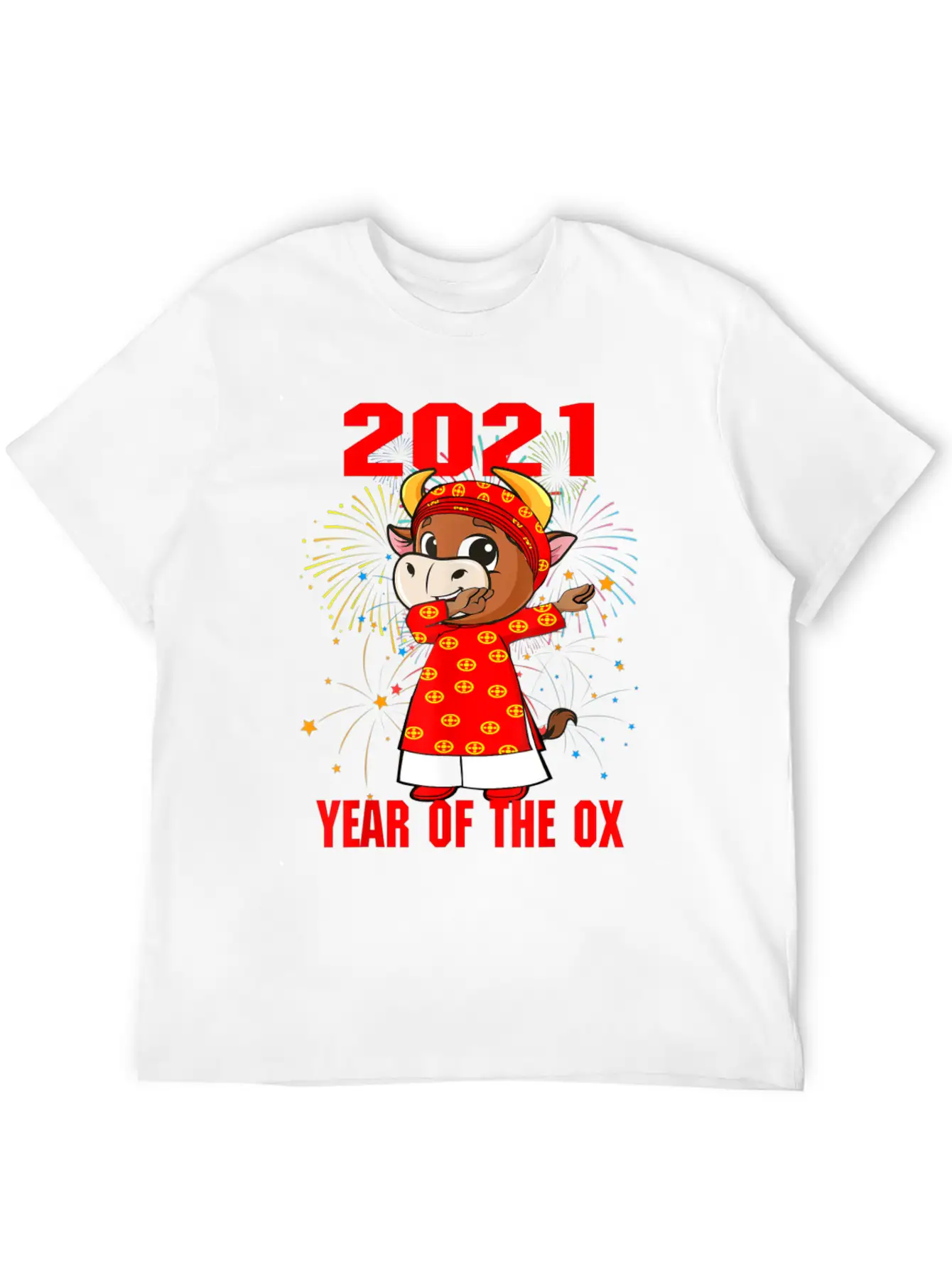 2021 Dabbing Ox Happy Vietnamese Lunar New Year Classic Crew Neck Graphic Tee – Everyday Minimal Look