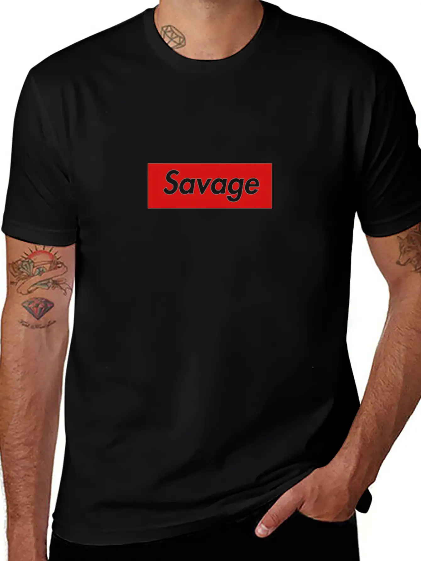 21 Savage Box Logo Classic Crew Neck Graphic Tee – Everyday Minimal Look