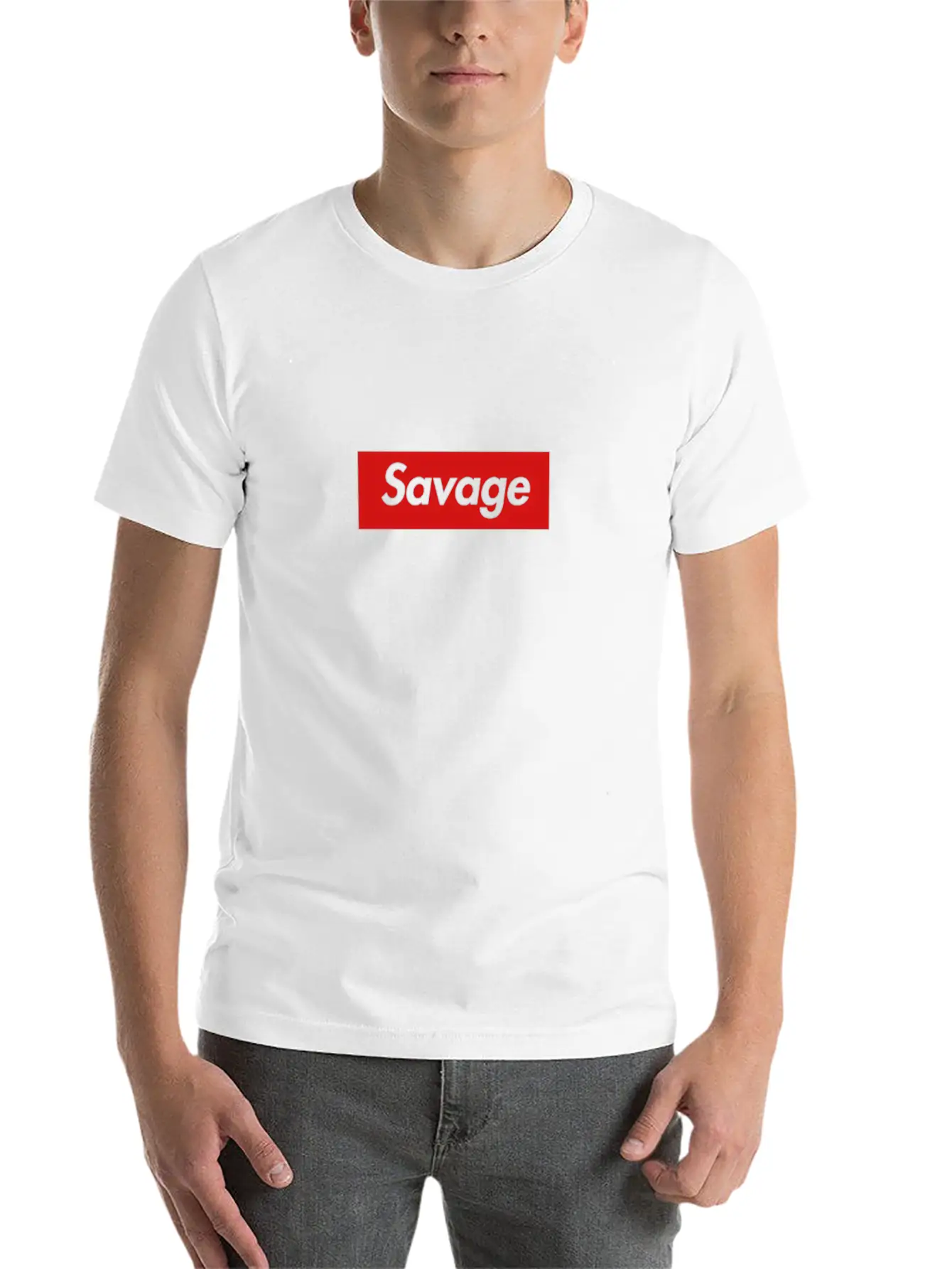 21 Savage Box Logo Classic Crew Neck Graphic Tee – Everyday Minimal Look