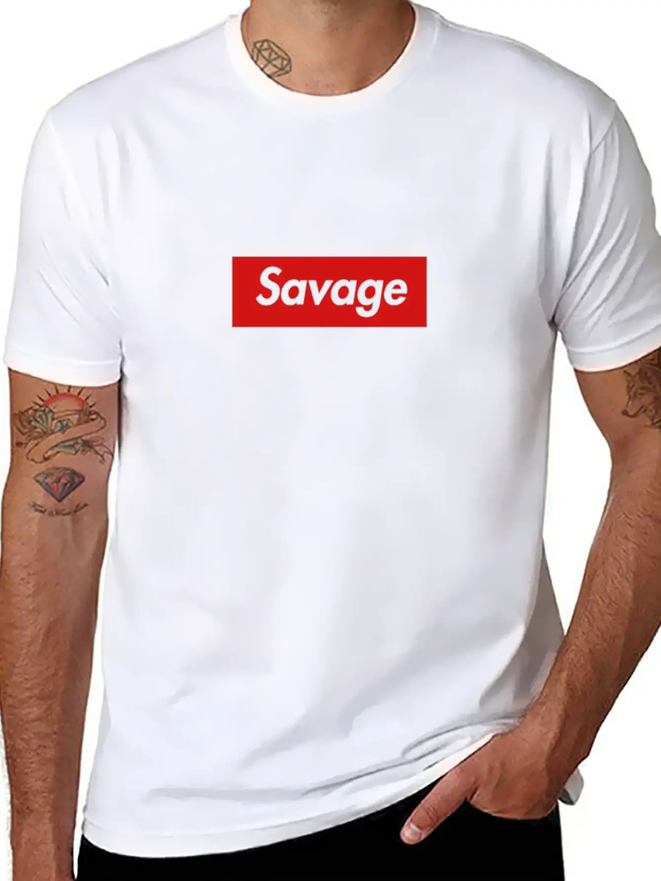 21 Savage Box Logo Classic Crew Neck Graphic Tee – Everyday Minimal Look