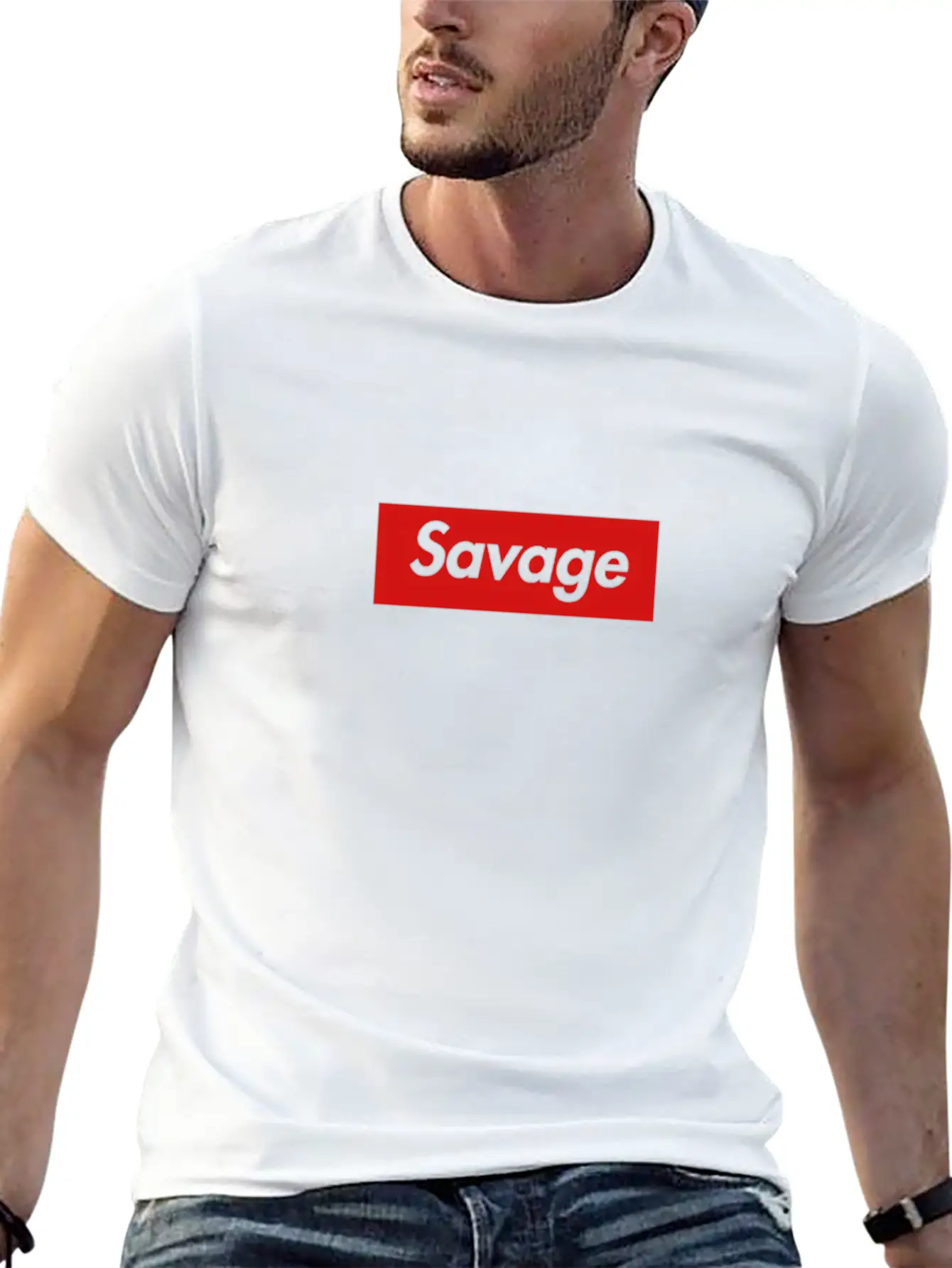 21 Savage Box Logo Classic Crew Neck Graphic Tee – Everyday Minimal Look