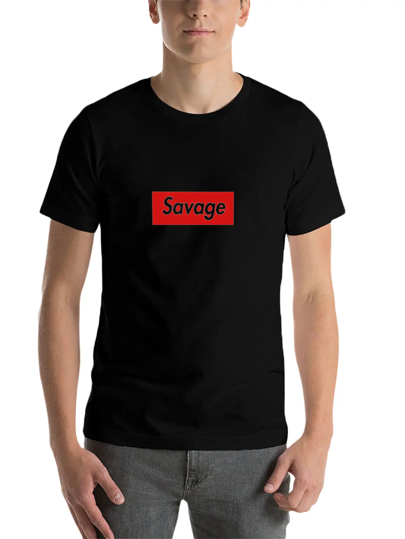 21 Savage Box Logo Classic Crew Neck Graphic Tee – Everyday Minimal Look