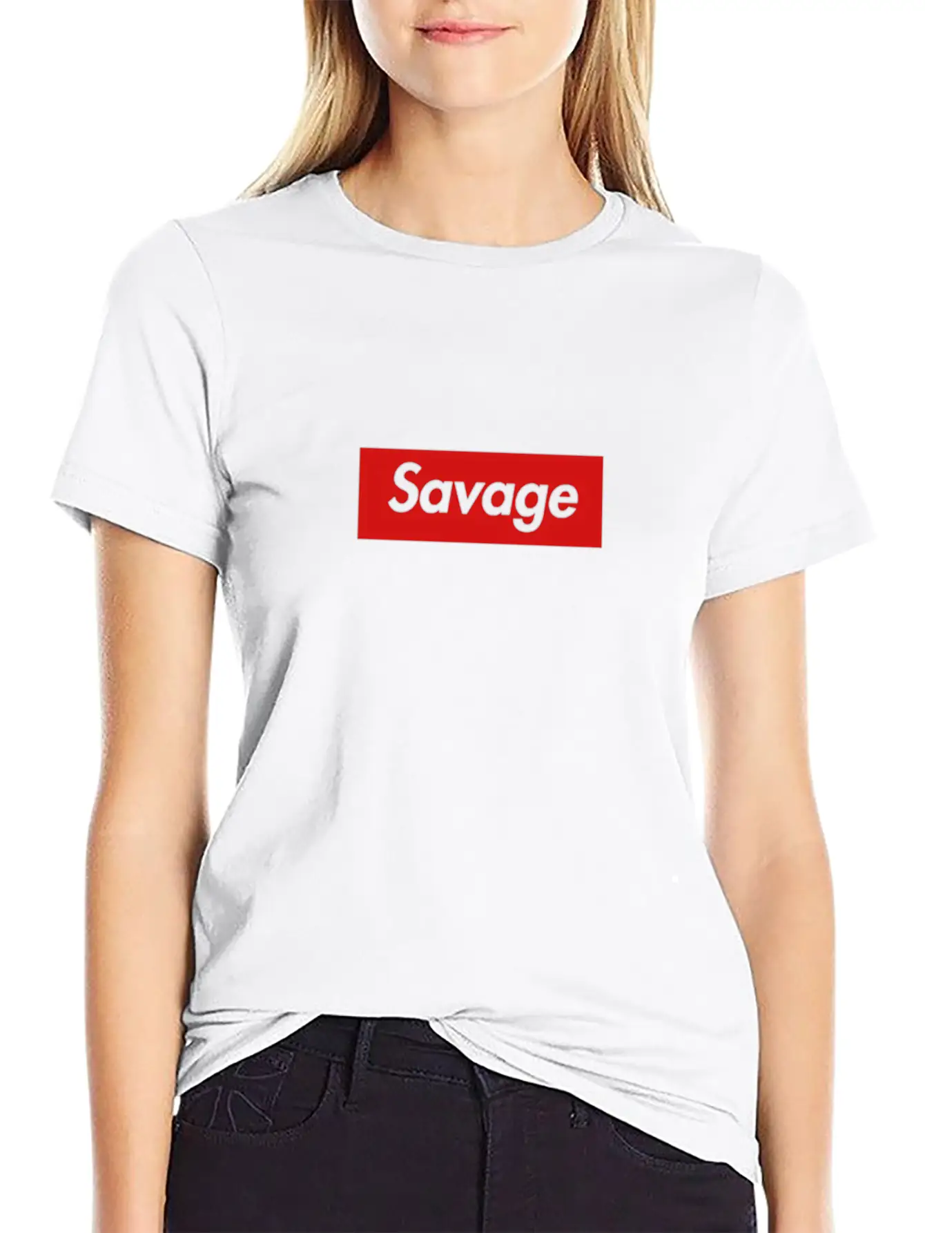 21 Savage Box Logo Classic Crew Neck Graphic Tee – Everyday Minimal Look
