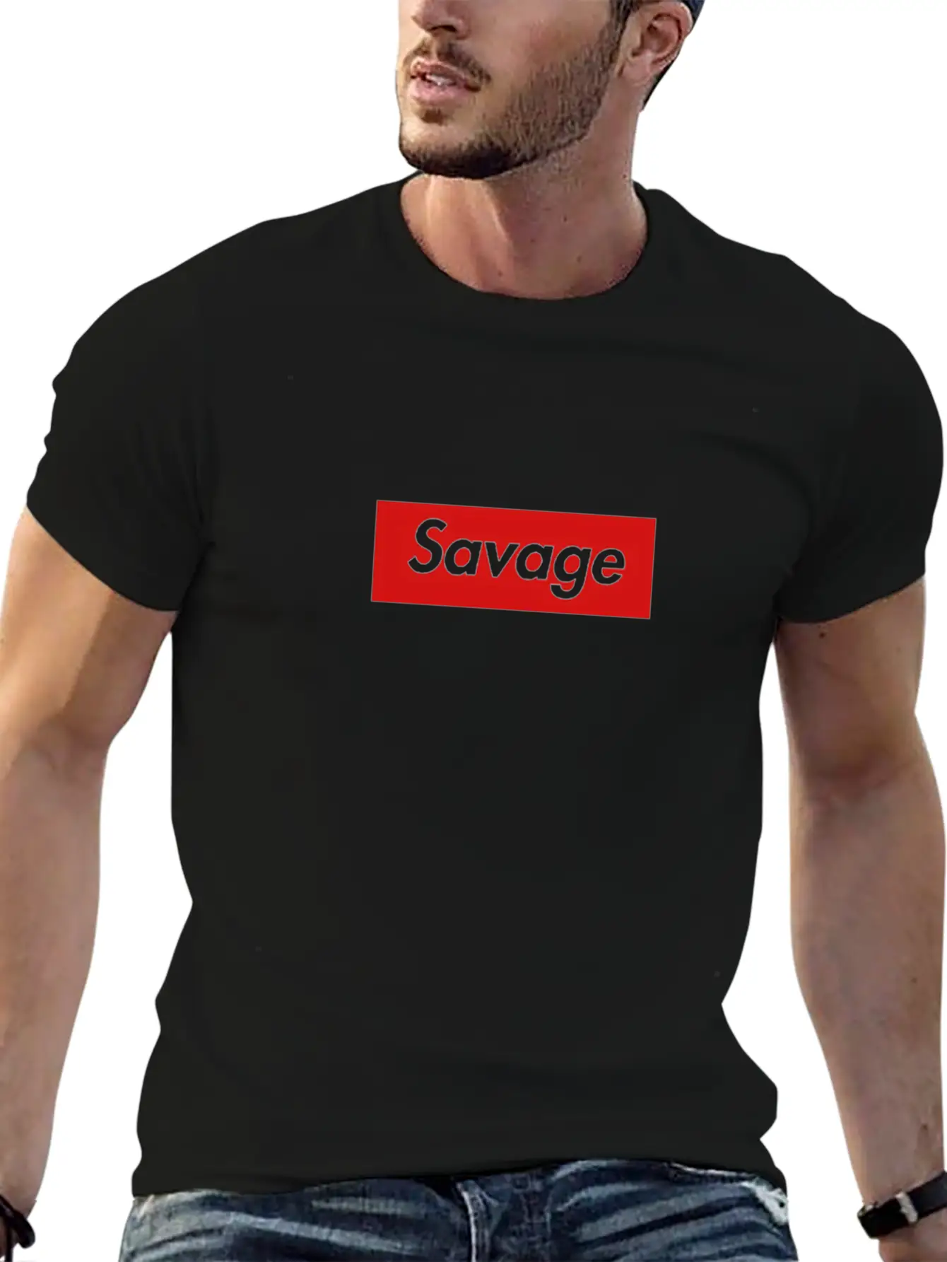 21 Savage Box Logo Classic Crew Neck Graphic Tee – Everyday Minimal Look