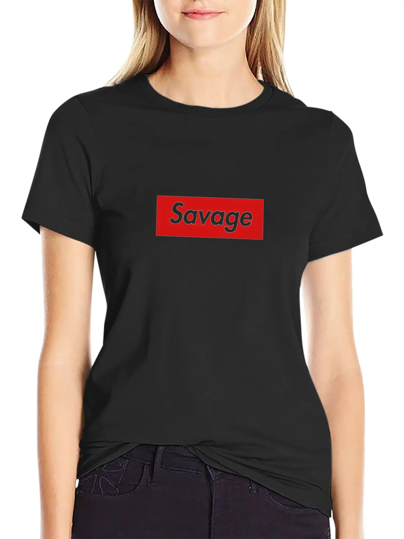 21 Savage Box Logo Classic Crew Neck Graphic Tee – Everyday Minimal Look