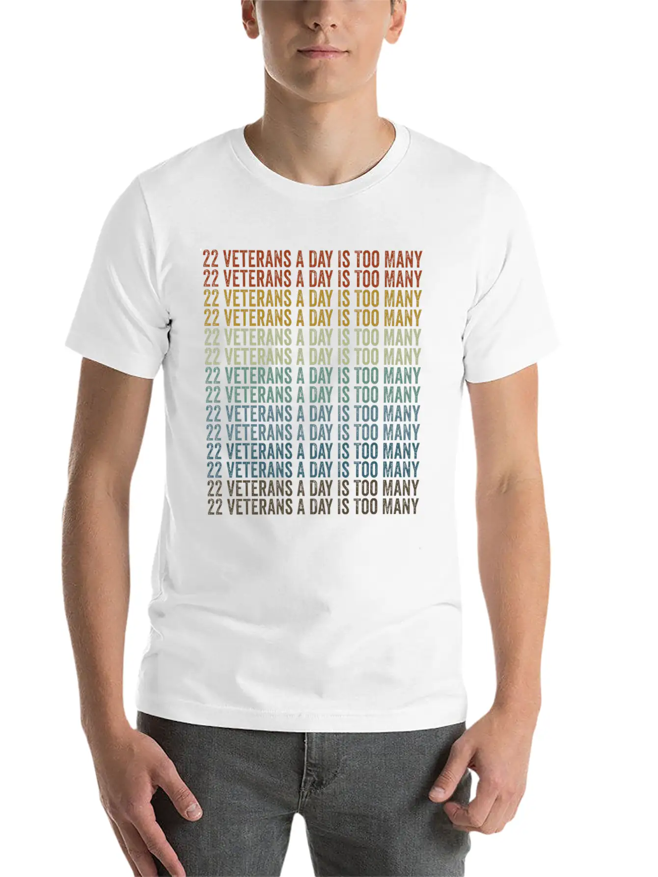 22 Veterans A Day Is Too Many Veterans Day Essential Cotton Tee For Daily Outfits – Unisex Style