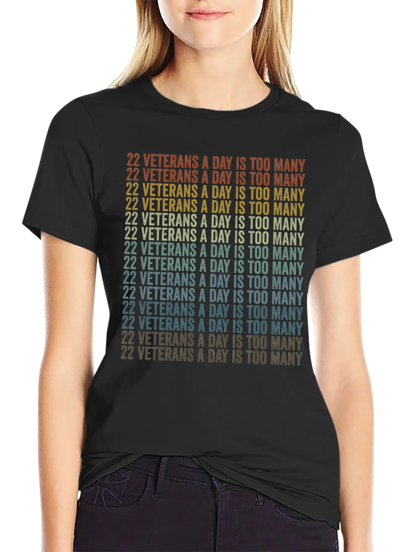 22 Veterans A Day Is Too Many Veterans Day Essential Cotton Tee For Daily Outfits – Unisex Style