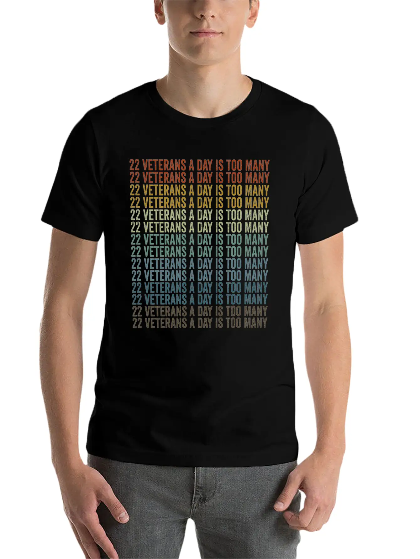 22 Veterans A Day Is Too Many Veterans Day Essential Cotton Tee For Daily Outfits – Unisex Style