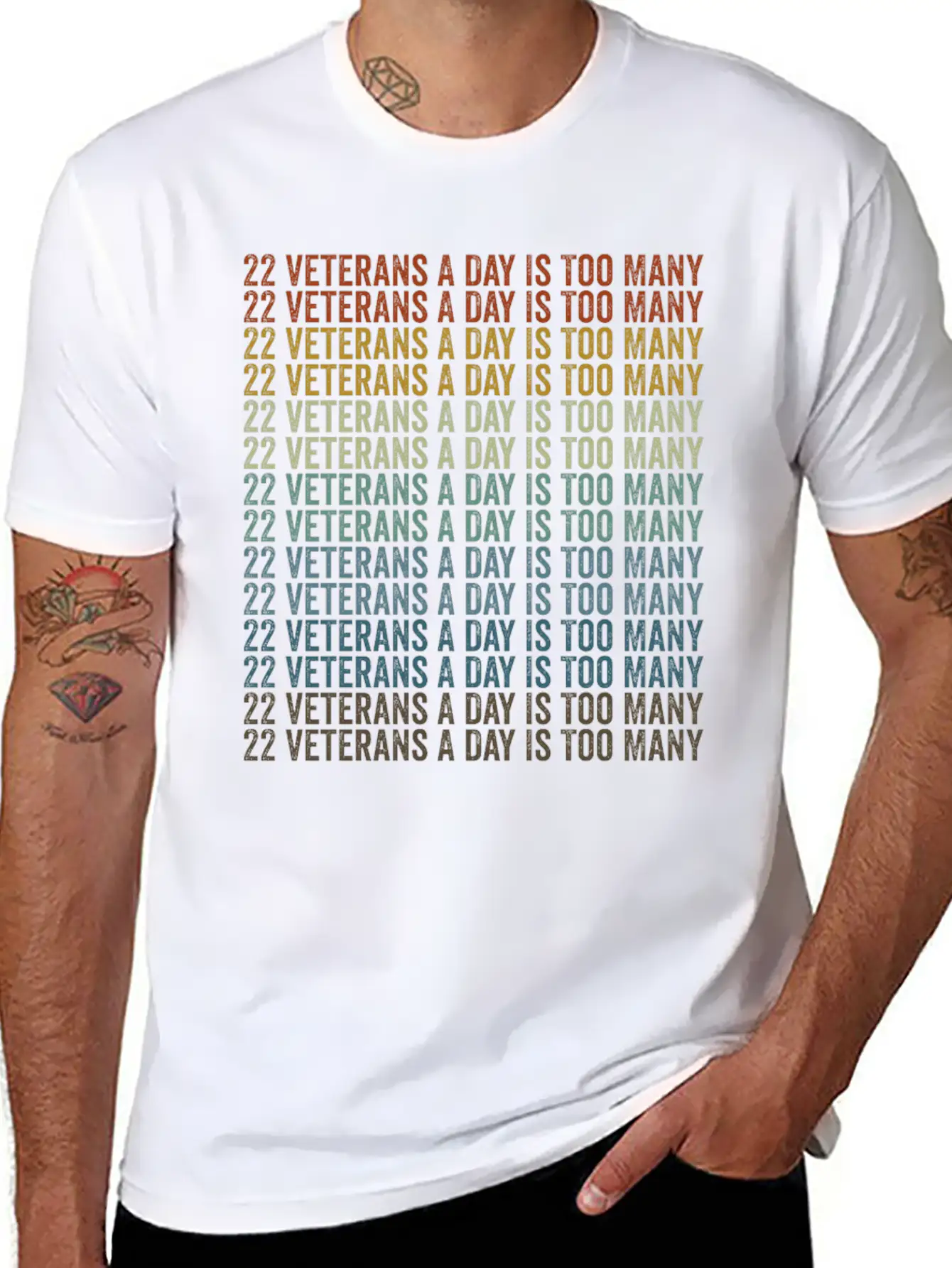 22 Veterans A Day Is Too Many Veterans Day Essential Cotton Tee For Daily Outfits – Unisex Style