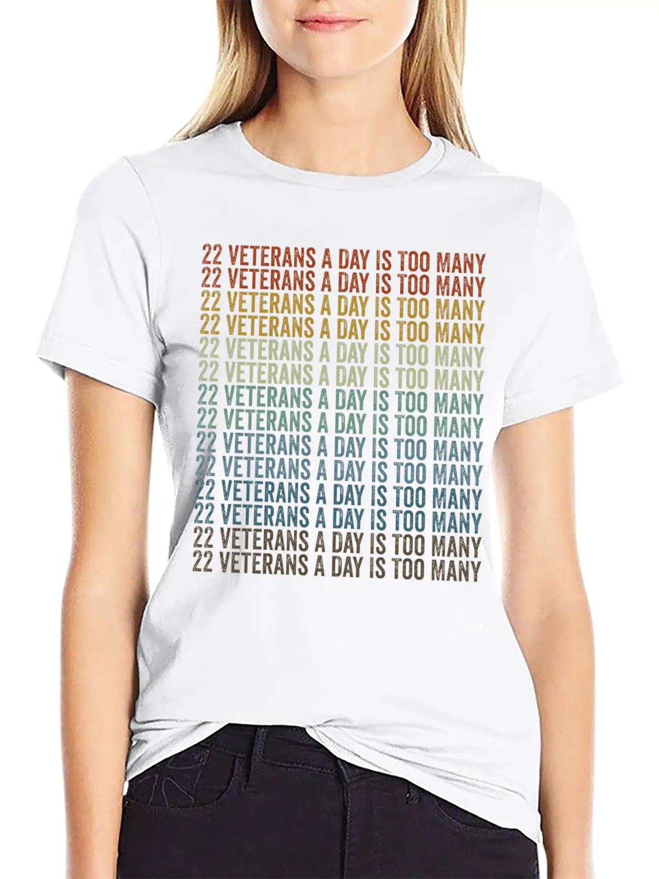 22 Veterans A Day Is Too Many Veterans Day Essential Cotton Tee For Daily Outfits – Unisex Style