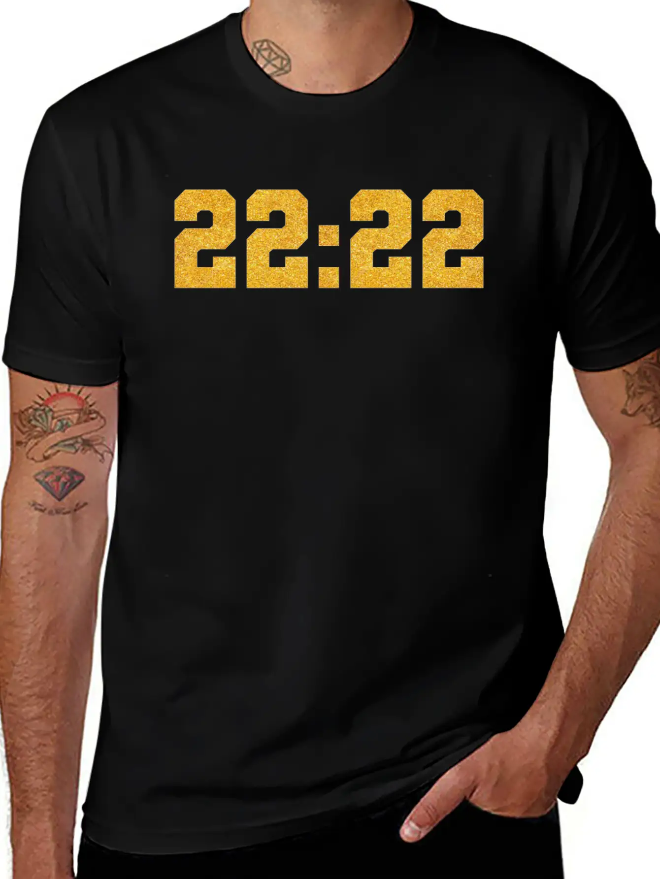 222 Angel Number Intuition Golden Word Art Essential Cotton Tee For Daily Outfits – Unisex Style