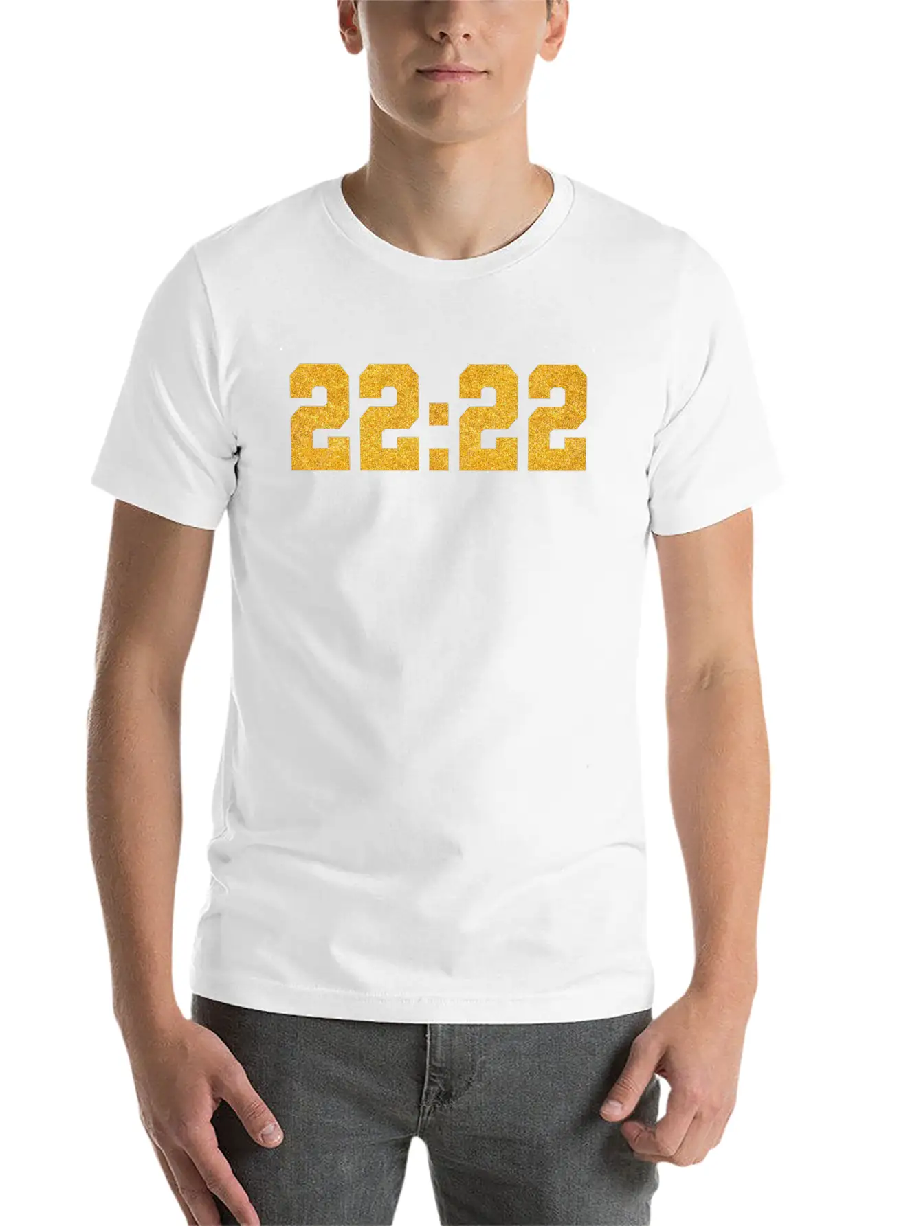 222 Angel Number Intuition Golden Word Art Essential Cotton Tee For Daily Outfits – Unisex Style