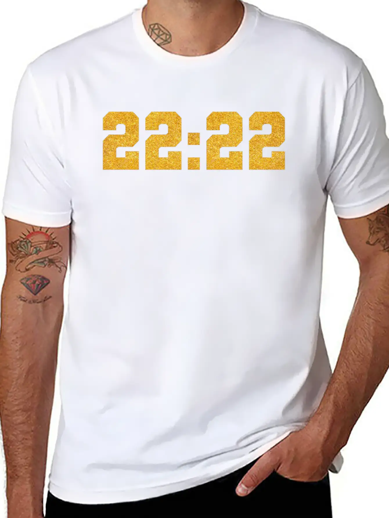 222 Angel Number Intuition Golden Word Art Essential Cotton Tee For Daily Outfits – Unisex Style
