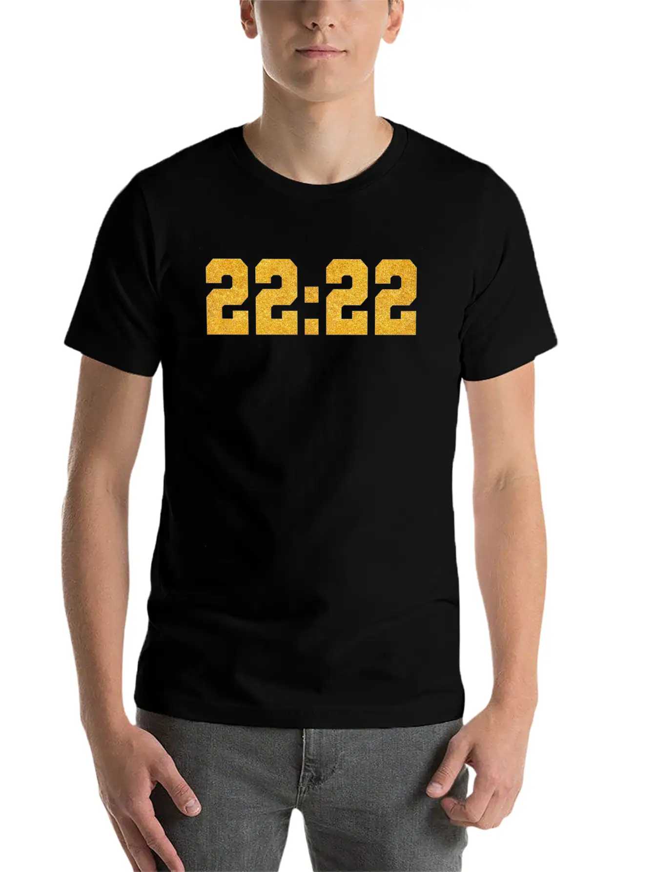 222 Angel Number Intuition Golden Word Art Essential Cotton Tee For Daily Outfits – Unisex Style