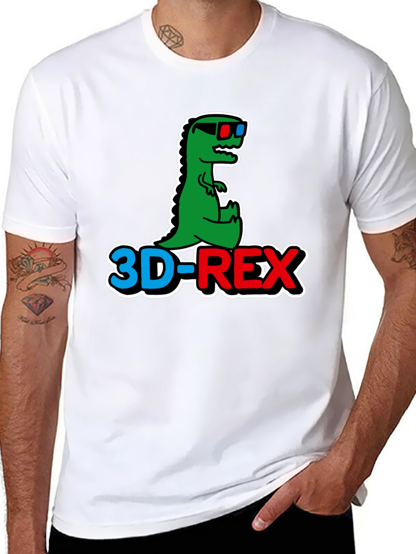 3D-REX Graphic T-Shirt - Trendy Dinosaur Tee