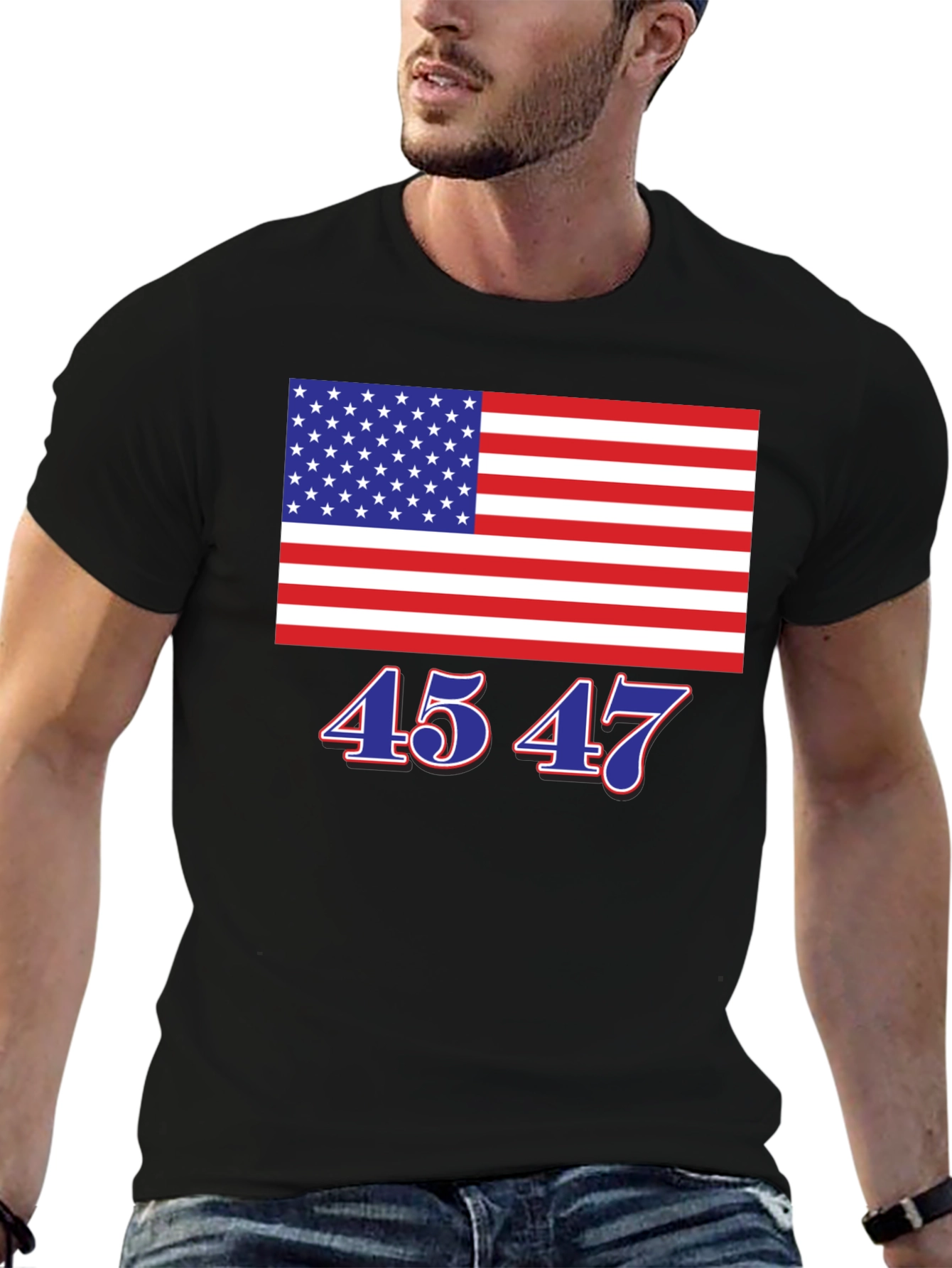 45 47 American Flag Tee