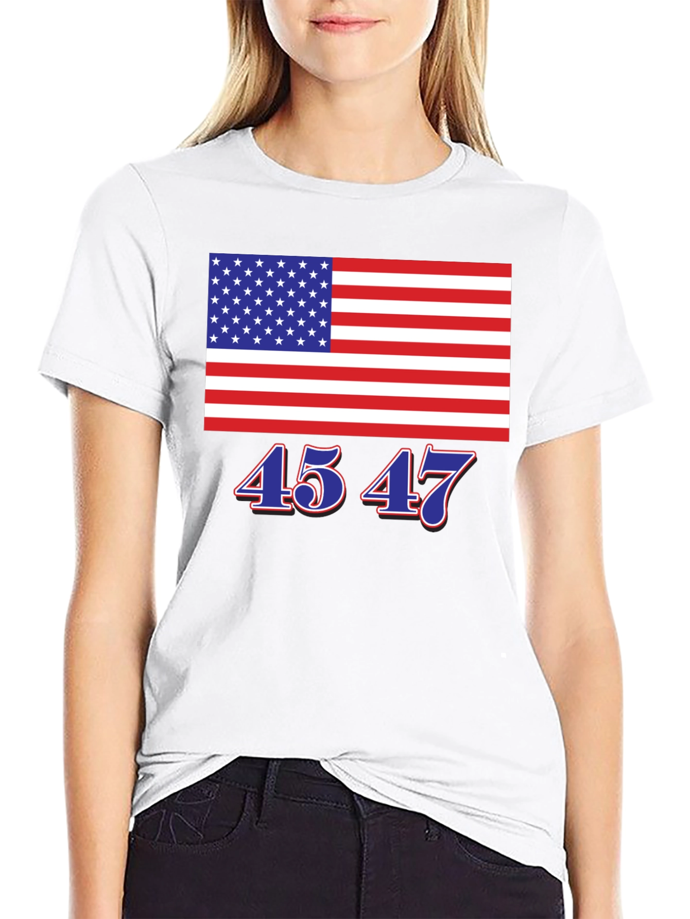 45 47 American Flag Tee