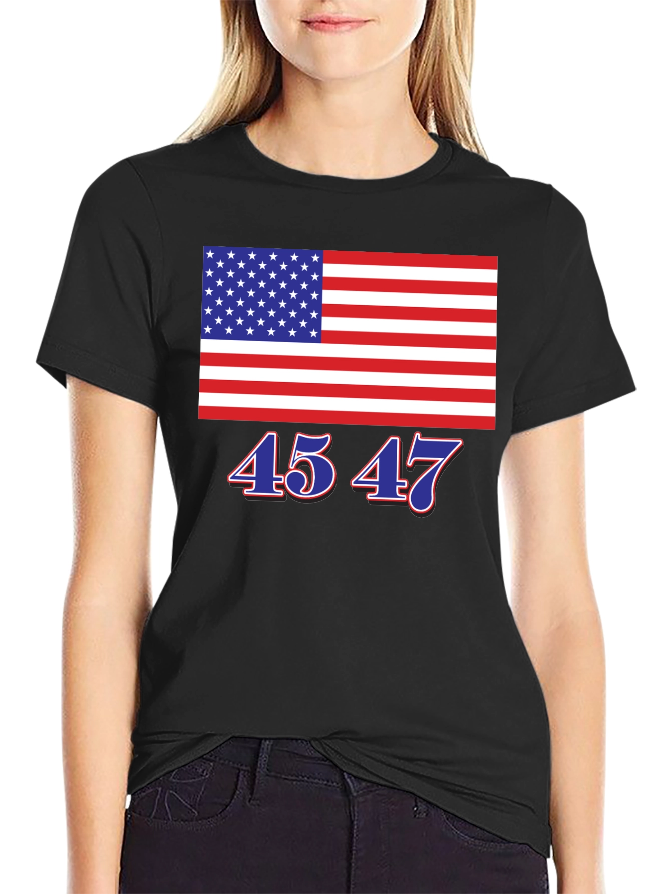 45 47 American Flag Tee