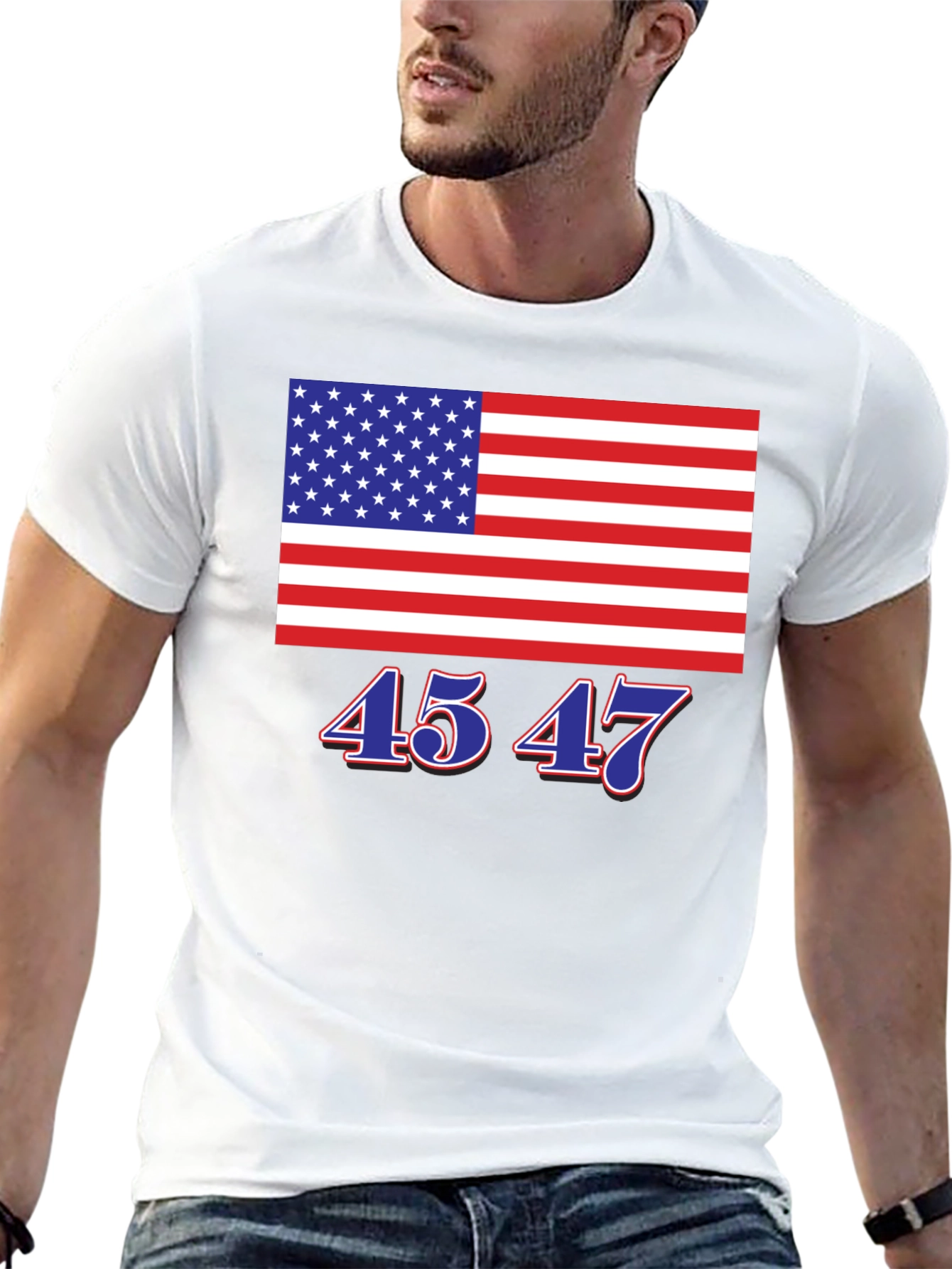 45 47 American Flag Tee