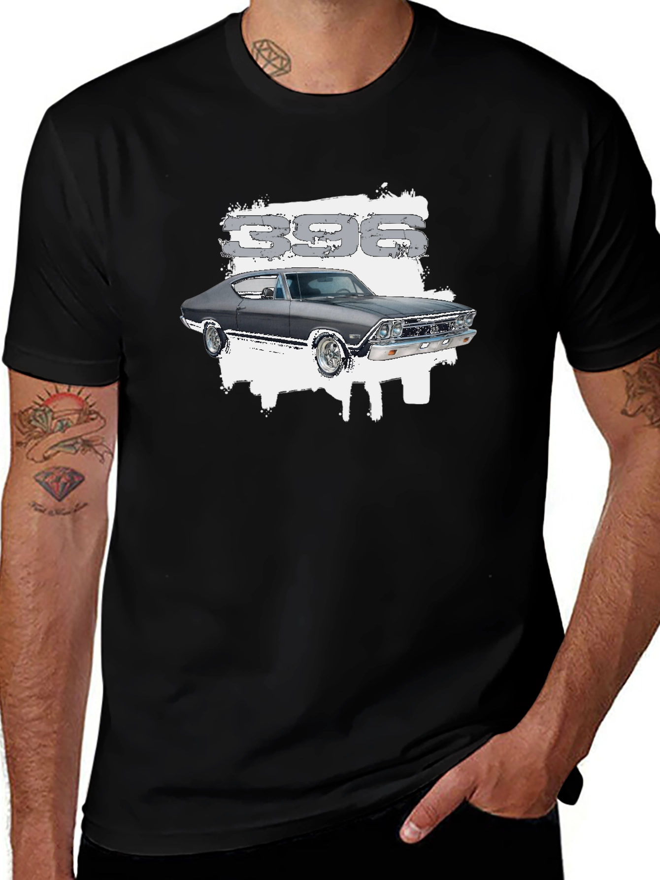 396 Muscle Car Graphic Tee - Black