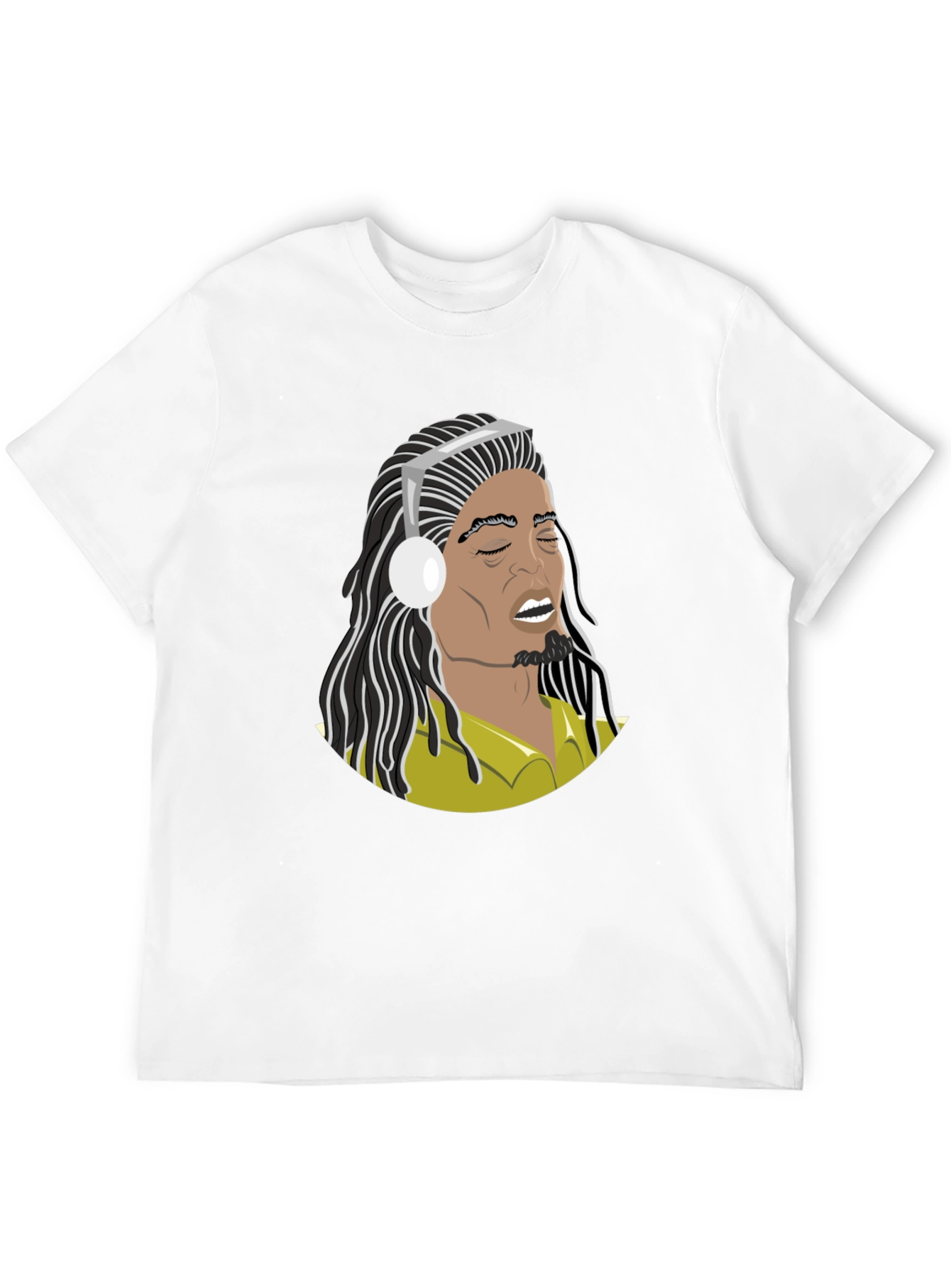 Music Lover T-Shirt: Cartoon Bob Marley Style Graphic Tee