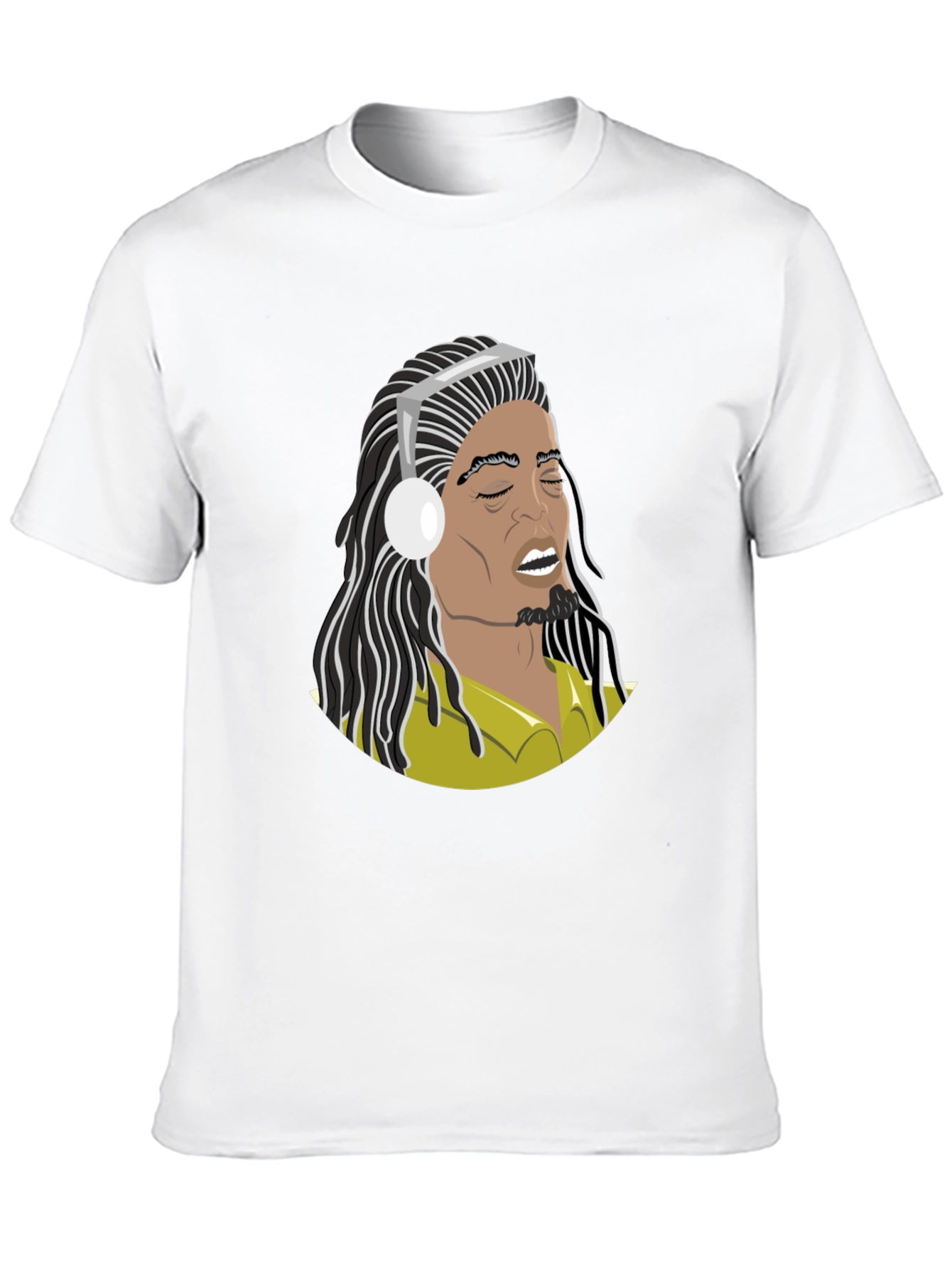 Music Lover T-Shirt: Cartoon Bob Marley Style Graphic Tee