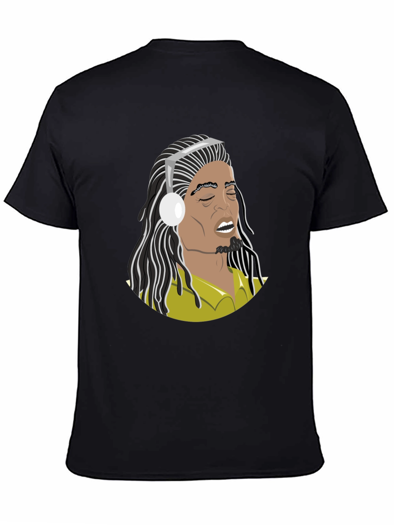 Music Lover T-Shirt: Cartoon Bob Marley Style Graphic Tee