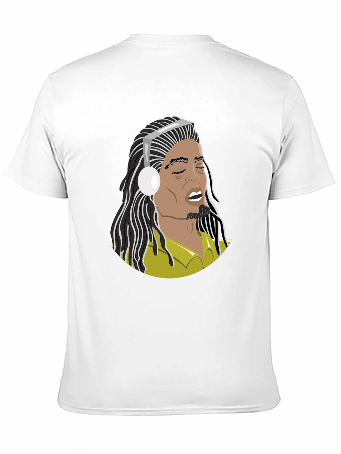 Music Lover T-Shirt: Cartoon Bob Marley Style Graphic Tee