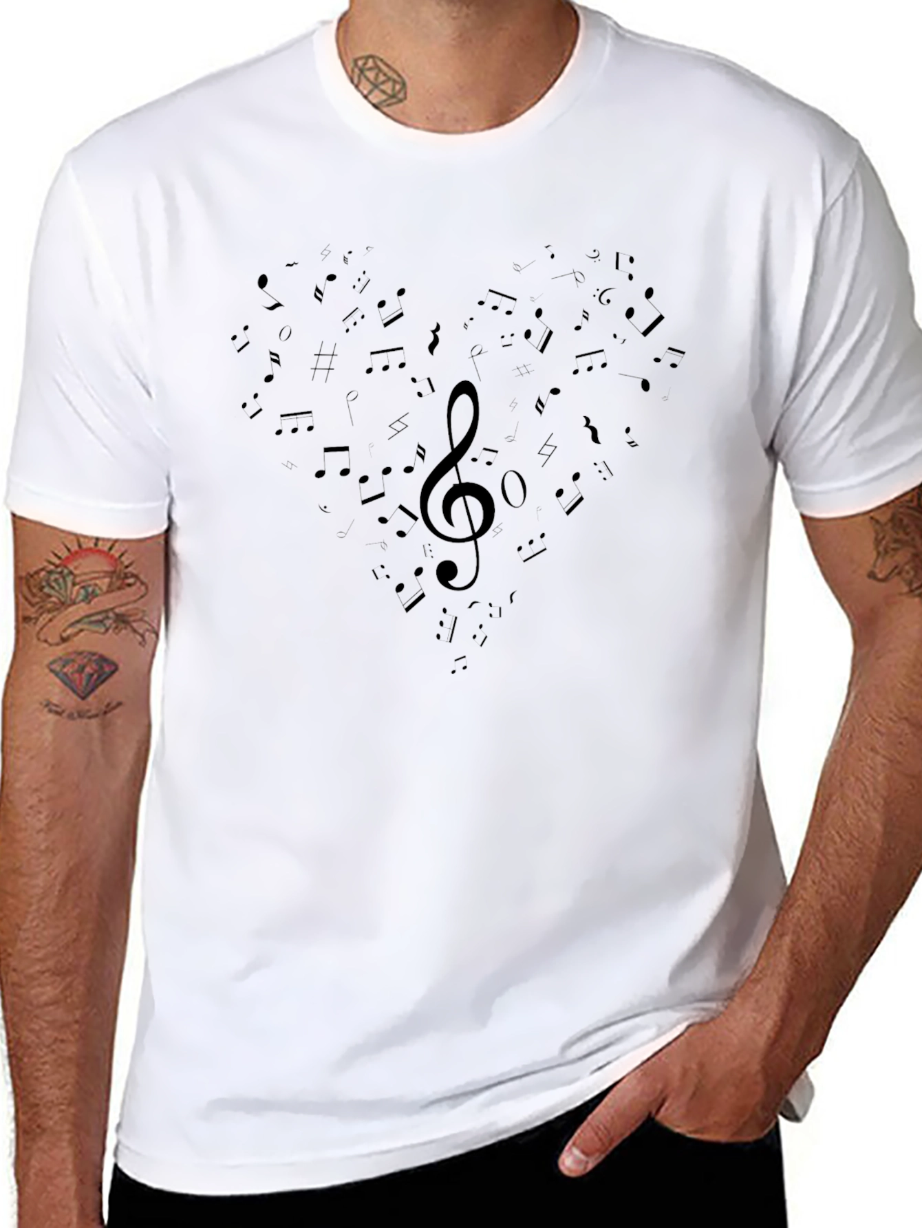 Music Heart T-Shirt - Black