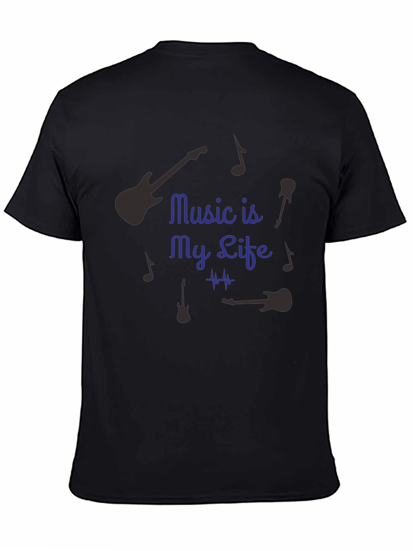 Music is My Life Graphic T-Shirt - Black