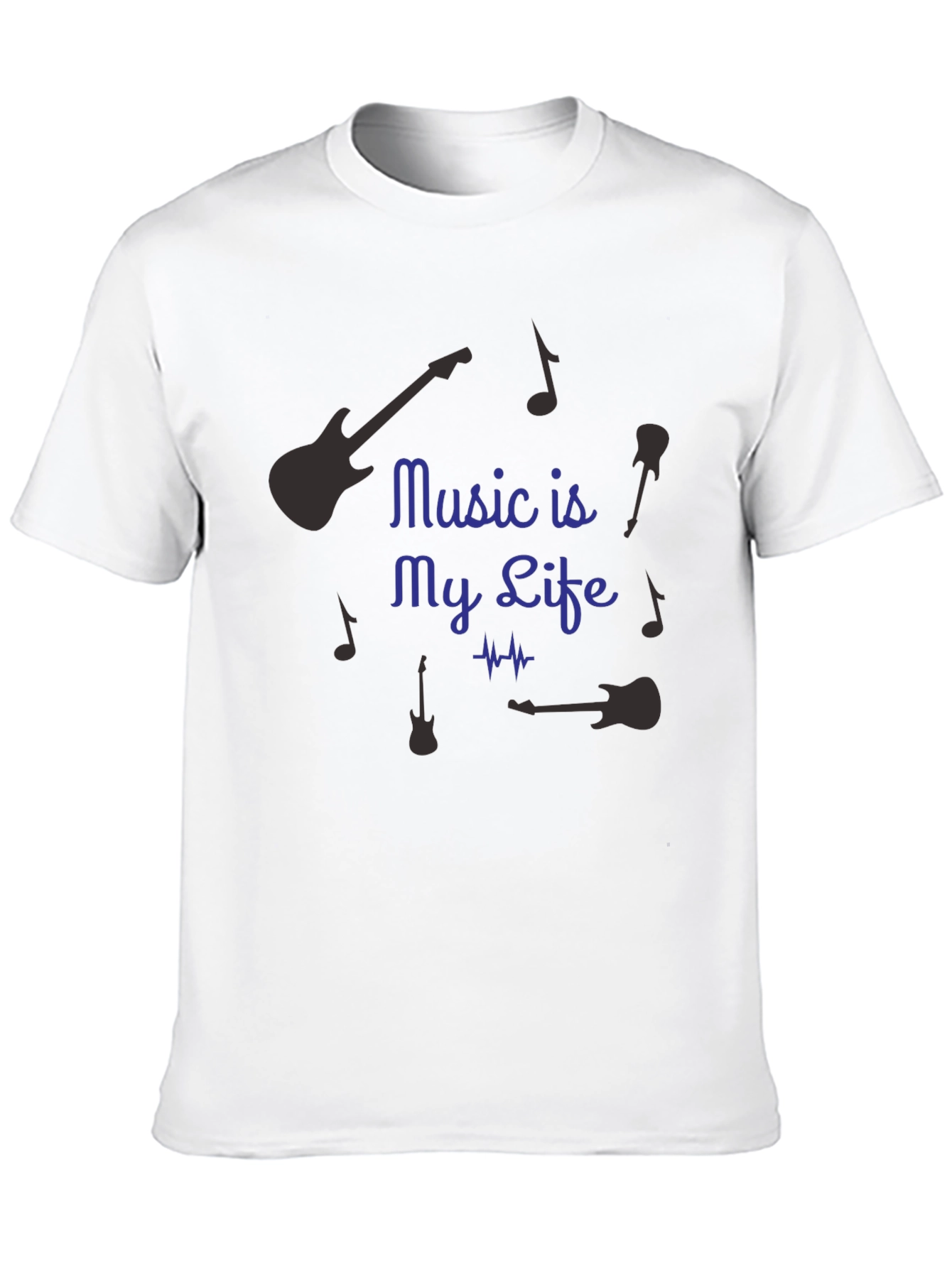 Music is My Life Graphic T-Shirt - Black
