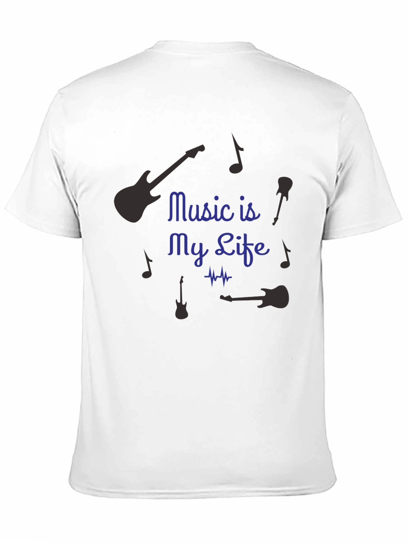 Music is My Life Graphic T-Shirt - Black