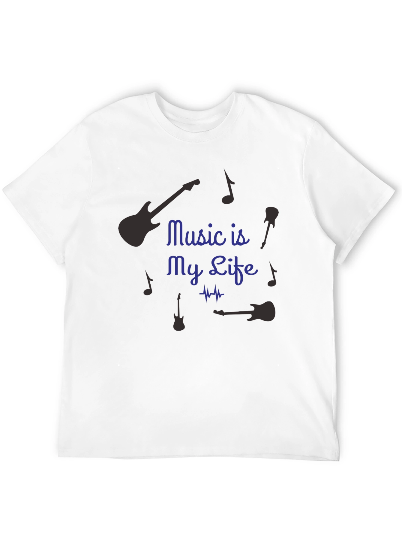 Music is My Life Graphic T-Shirt - Black