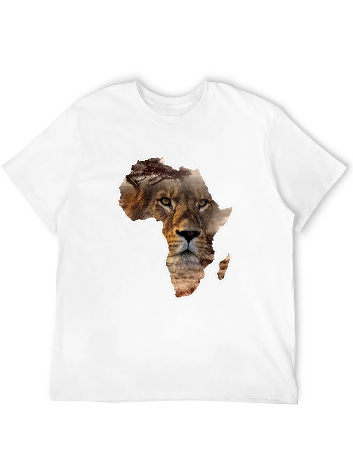 Lion Africa Map Graphic T-Shirt