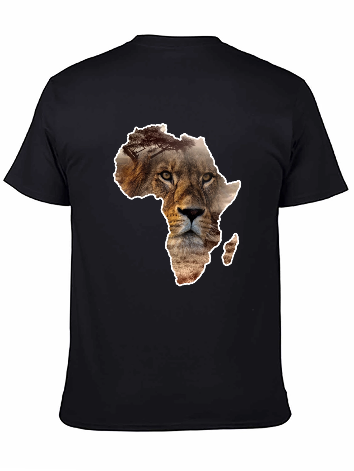 Lion Africa Map Graphic T-Shirt