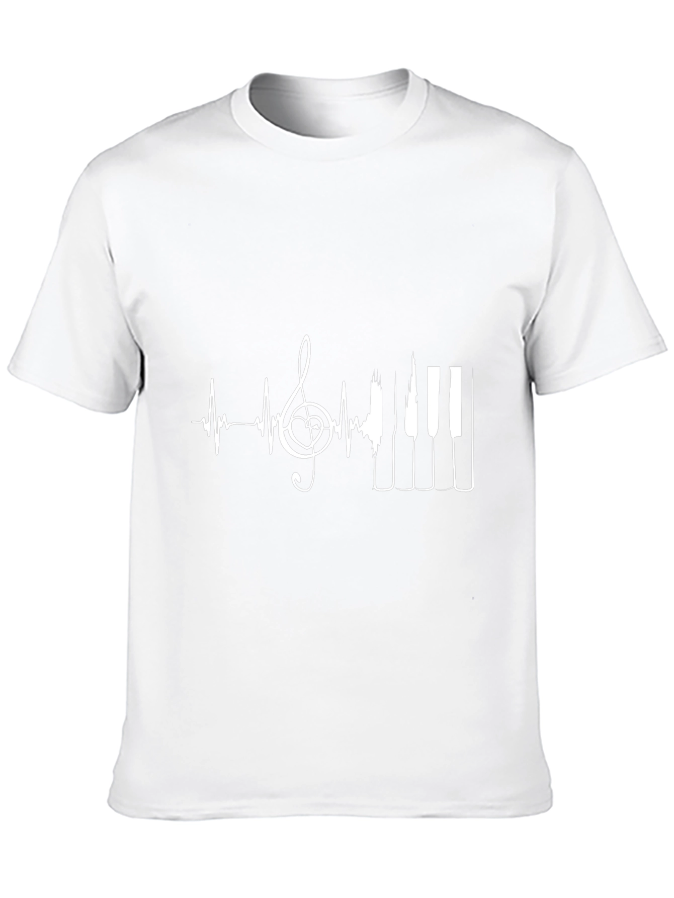 Music Heartbeat Piano Key T-Shirt - Stylish Graphic Tee