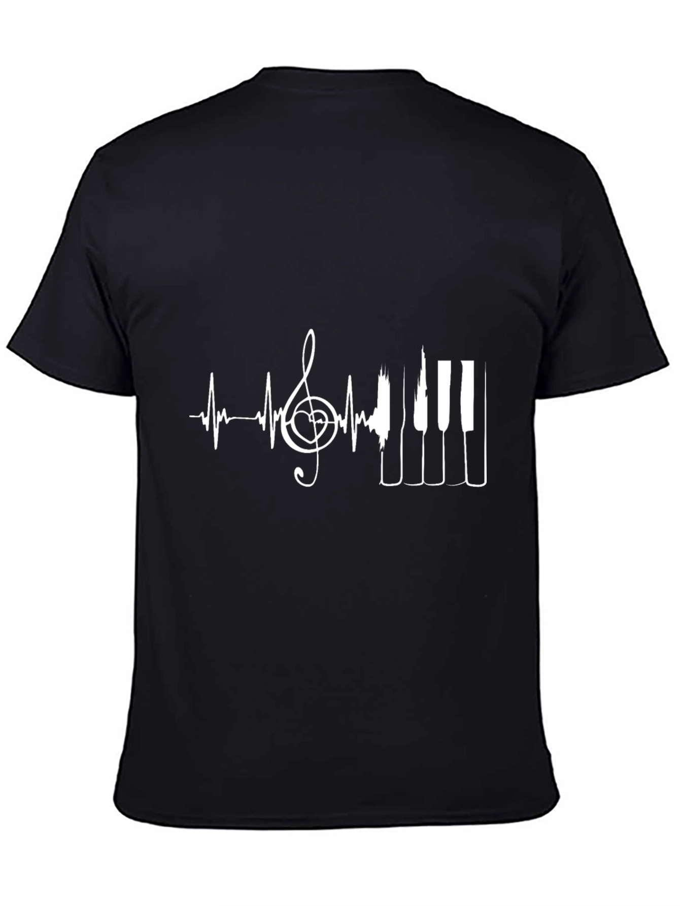 Music Heartbeat Piano Key T-Shirt - Stylish Graphic Tee
