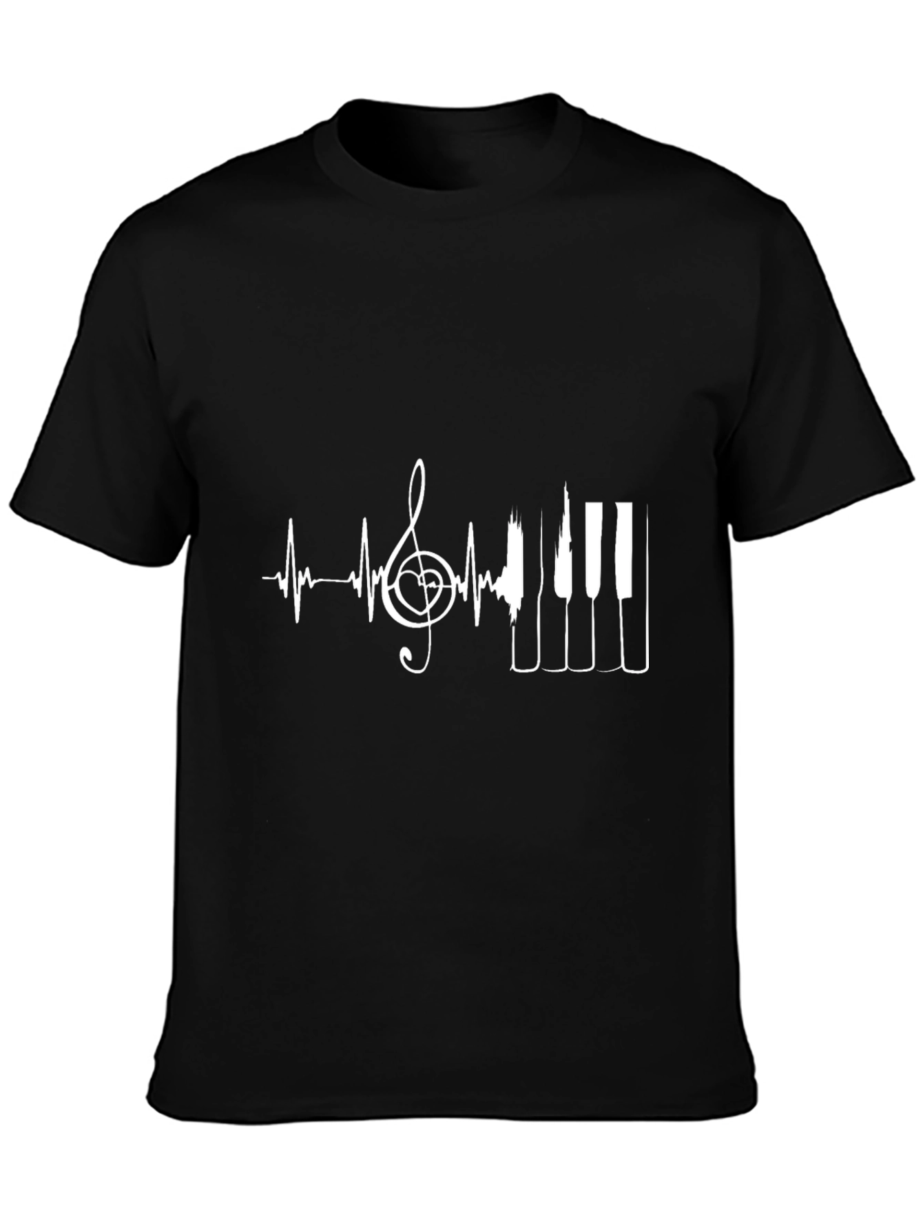 Music Heartbeat Piano Key T-Shirt - Stylish Graphic Tee