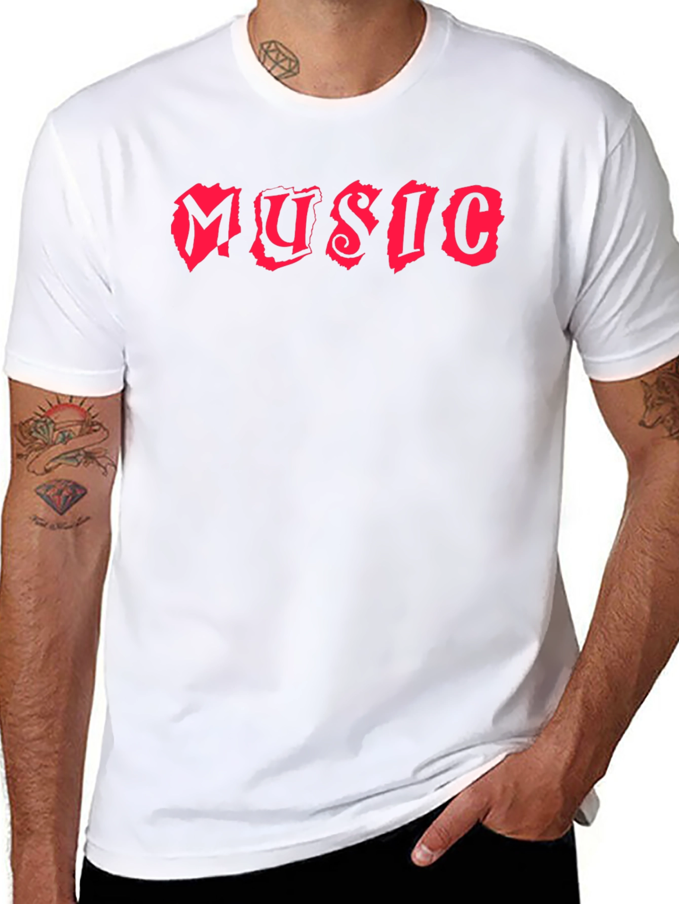 Music Graphic T-Shirt - Mens Black Tee