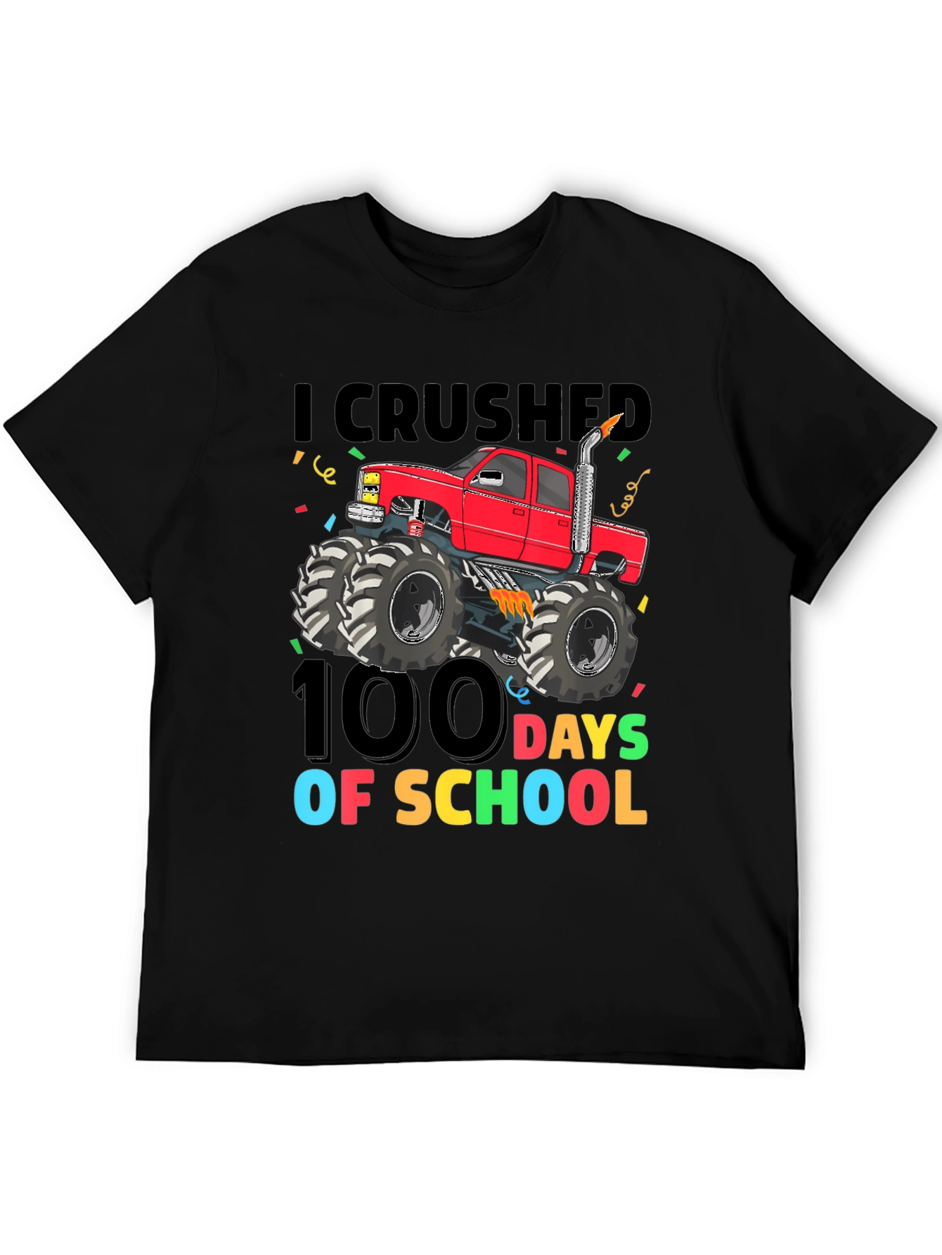 100 Days of School Monster Truck T-Shirt