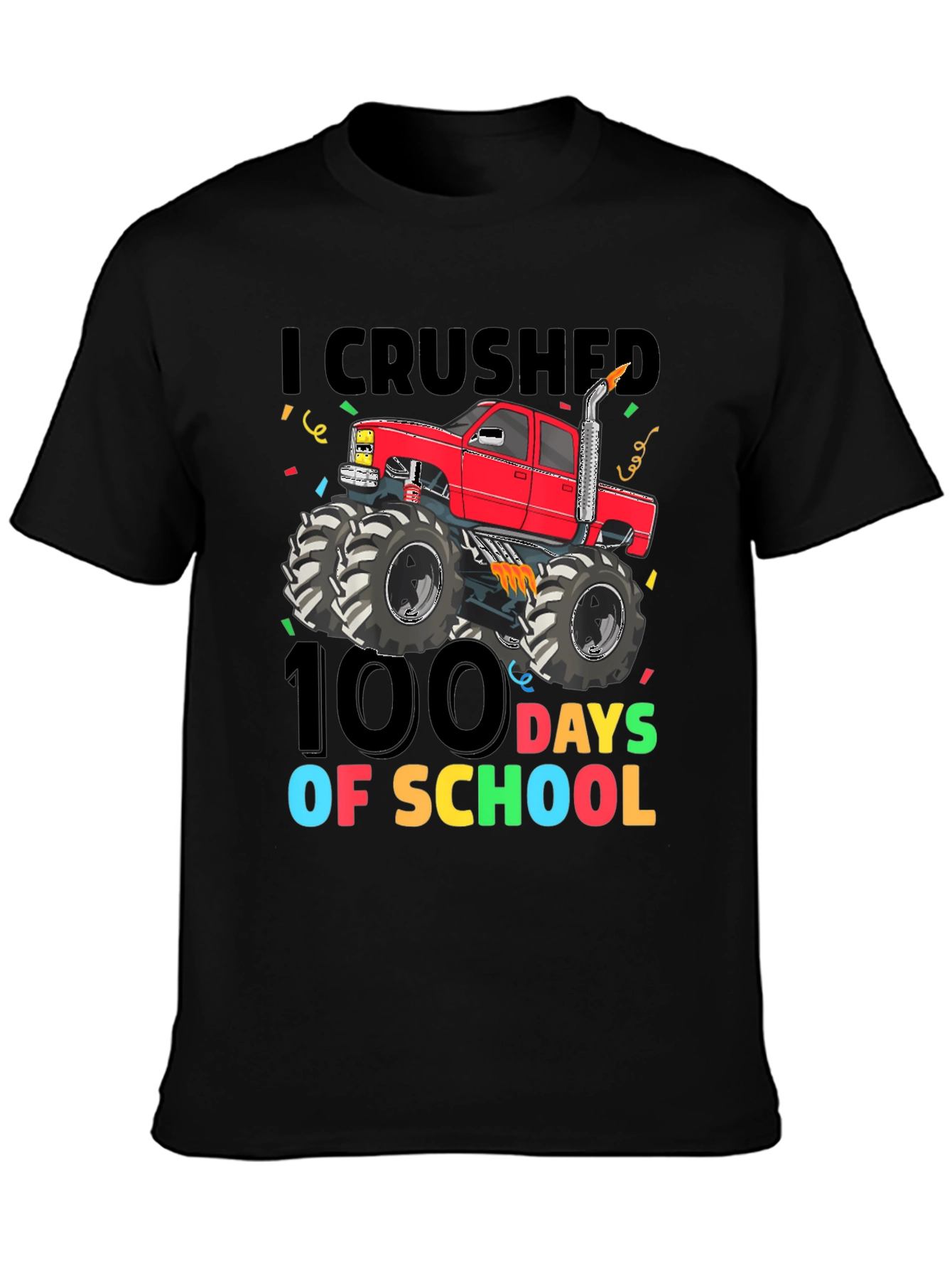 100 Days of School Monster Truck T-Shirt