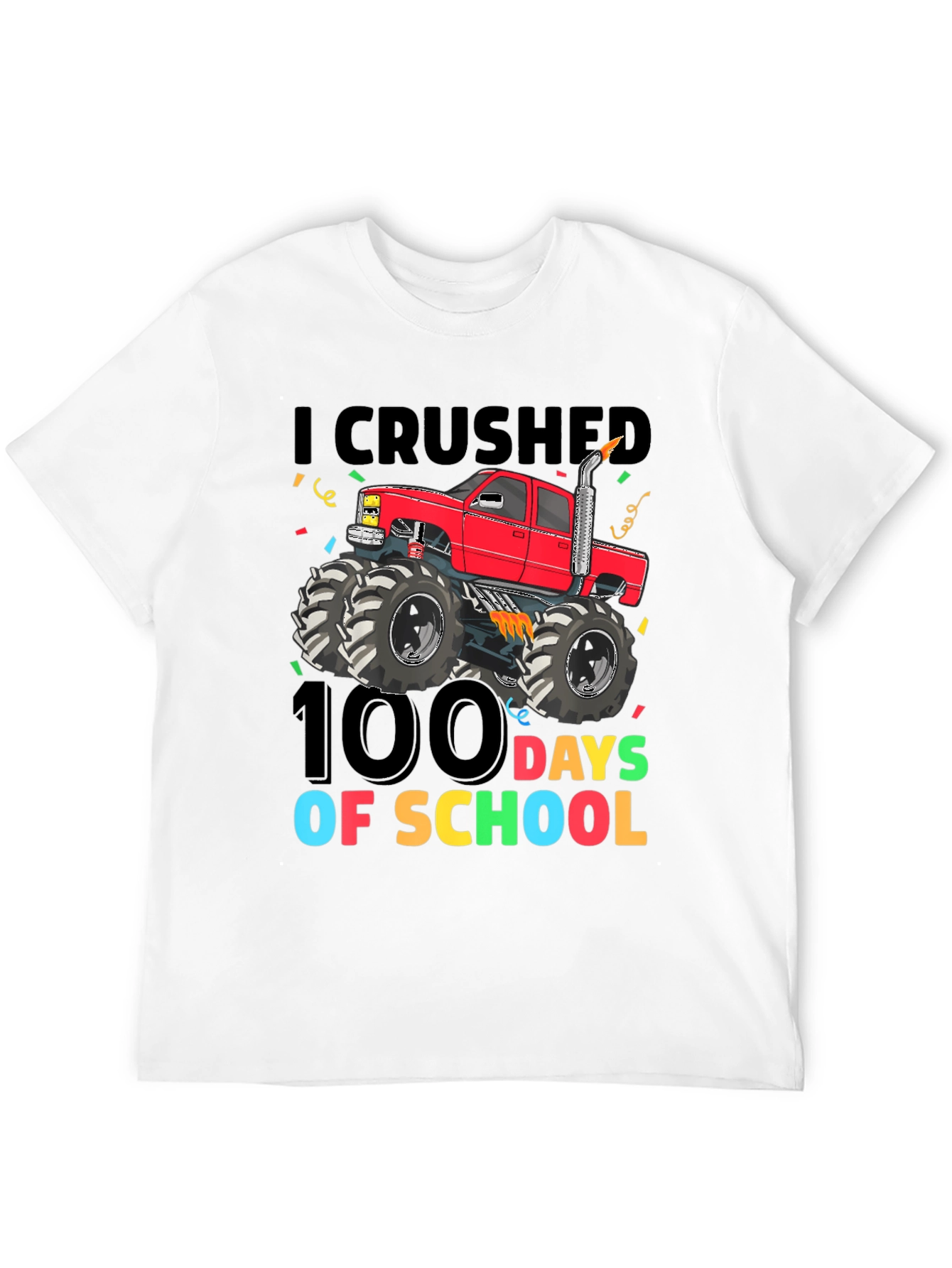 100 Days of School Monster Truck T-Shirt