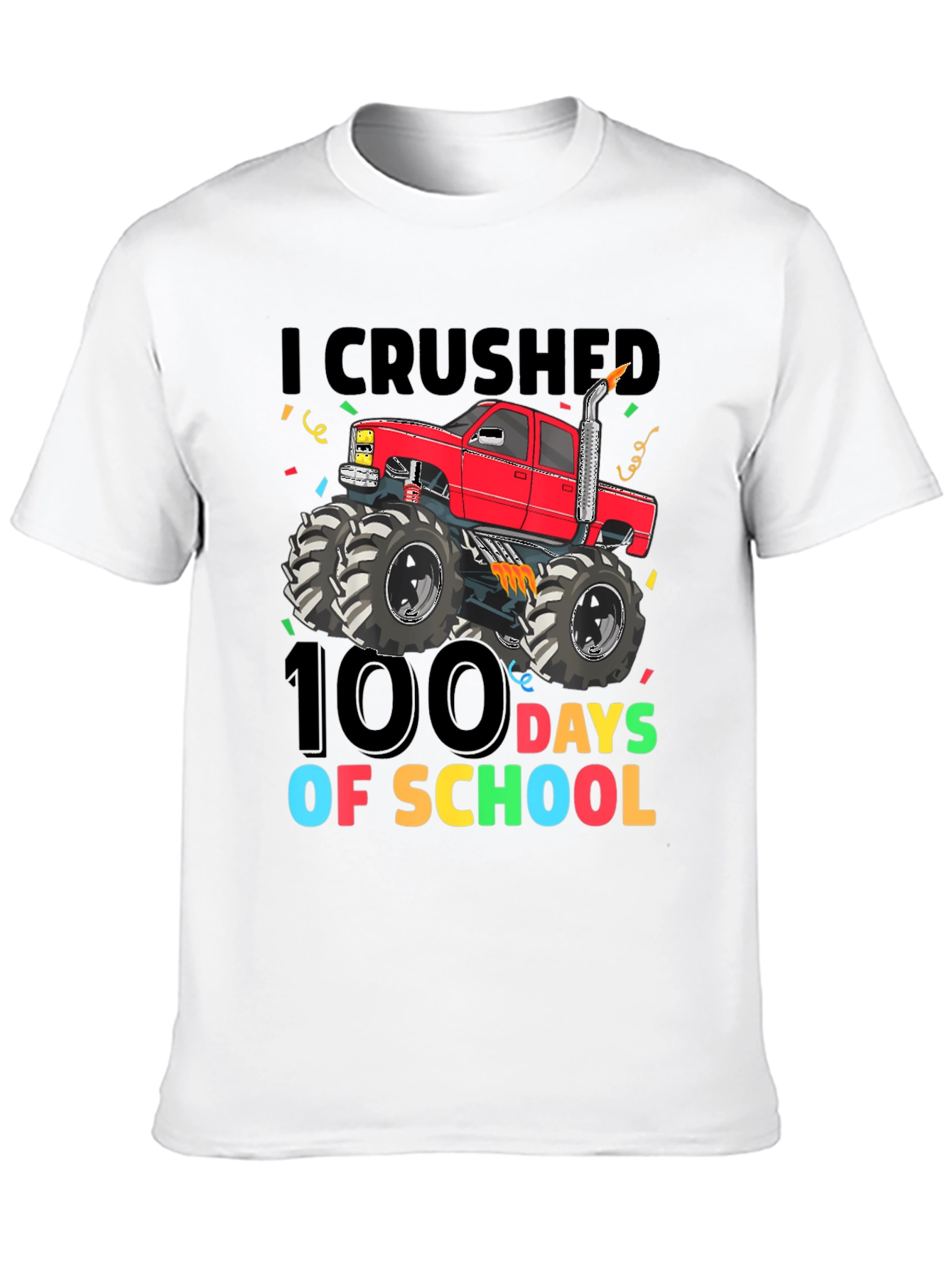 100 Days of School Monster Truck T-Shirt
