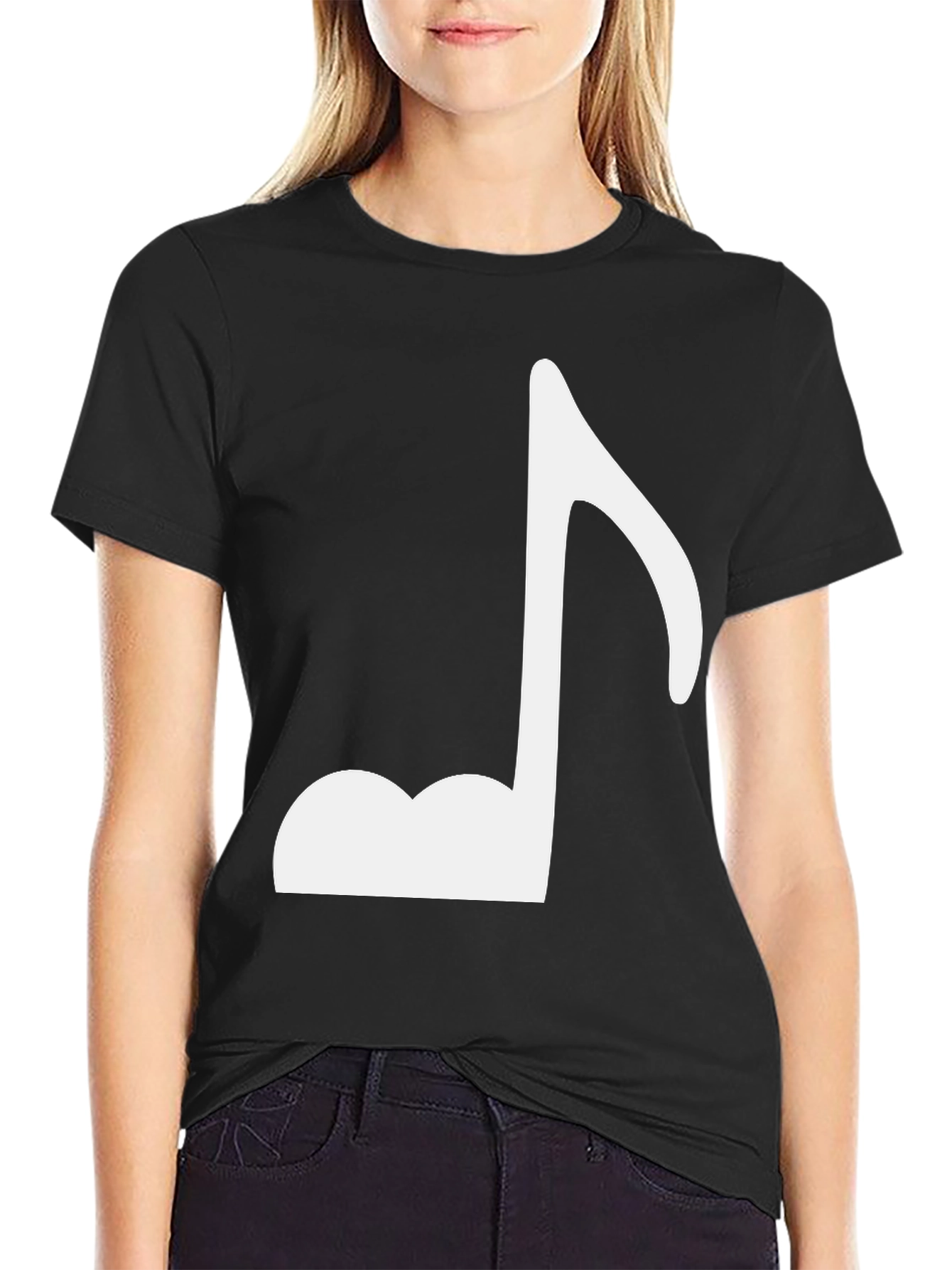 Music Note Graphic Black T-Shirt