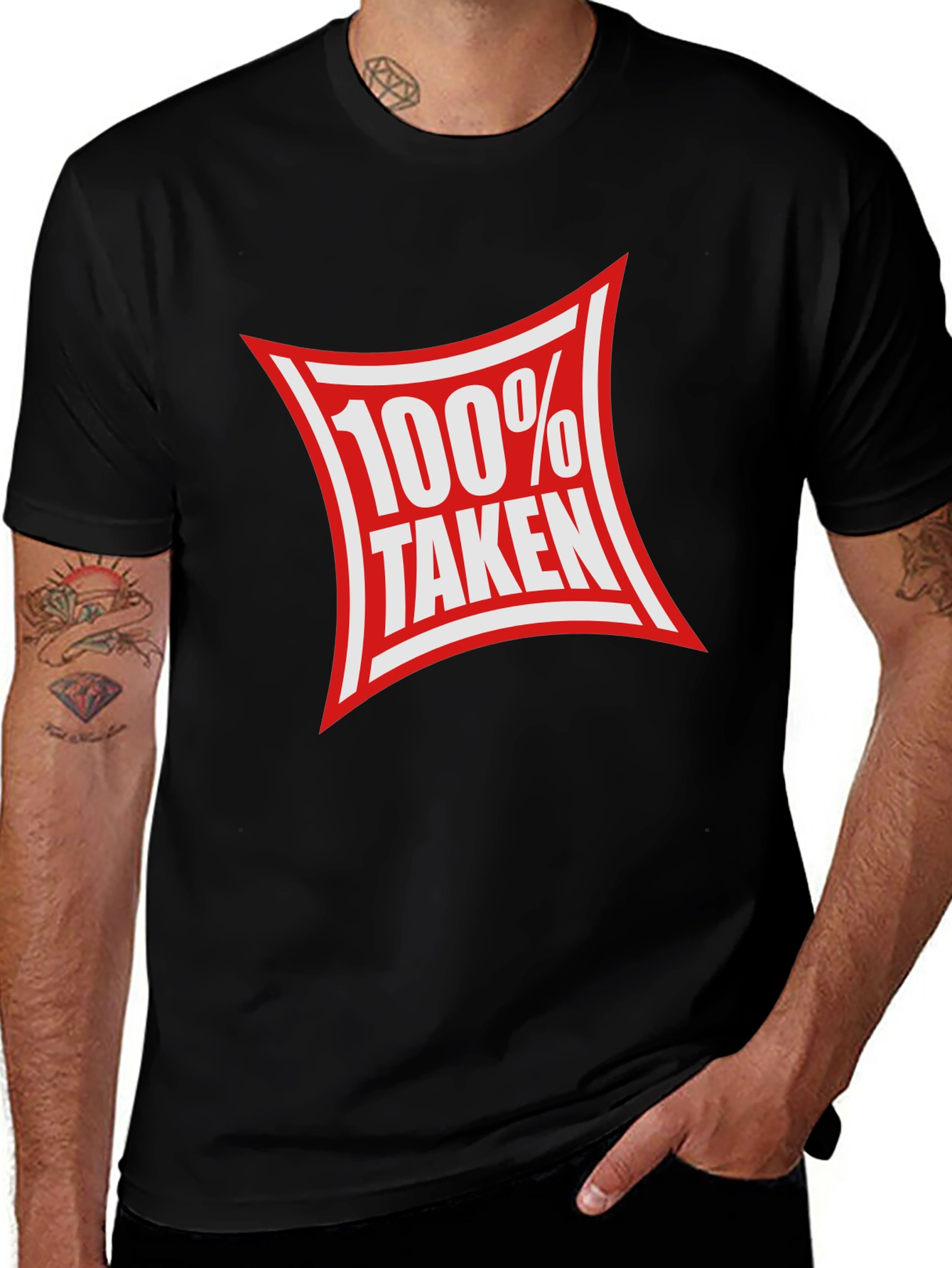 100% Taken Graphic Tee - Black Crew Neck